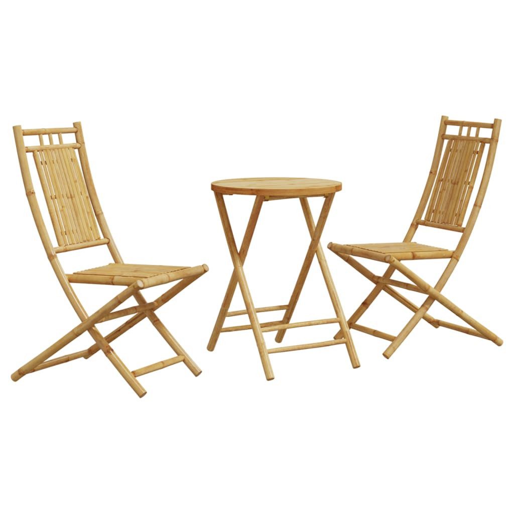 vidaXL Gartenlounge-Set 3-tlg. Bistro-Set Bambus, (1-tlg)