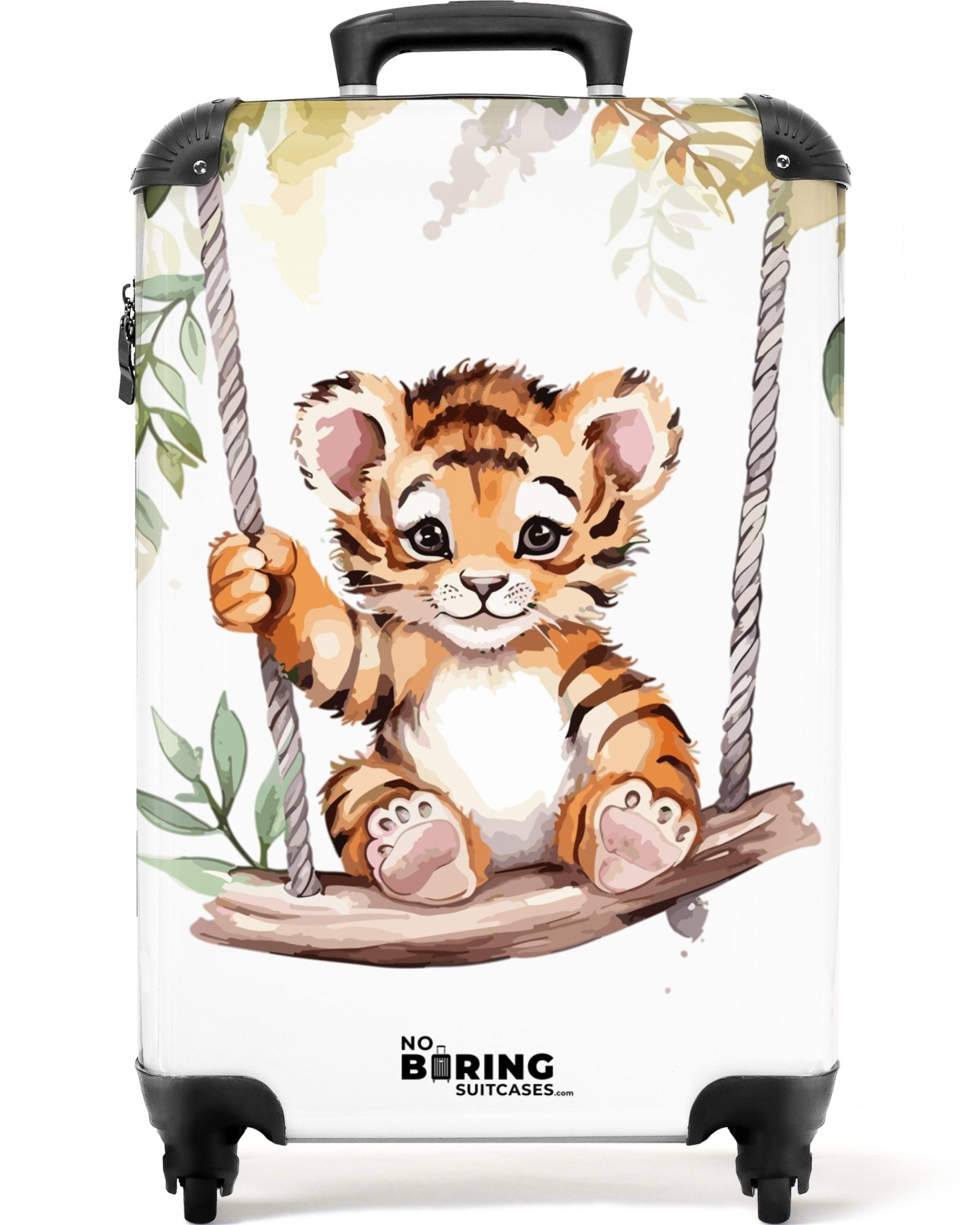Kinderkoffer Baby - Schaukelndes Tigerjunges Aquarellzeichnung 55x35x20cm