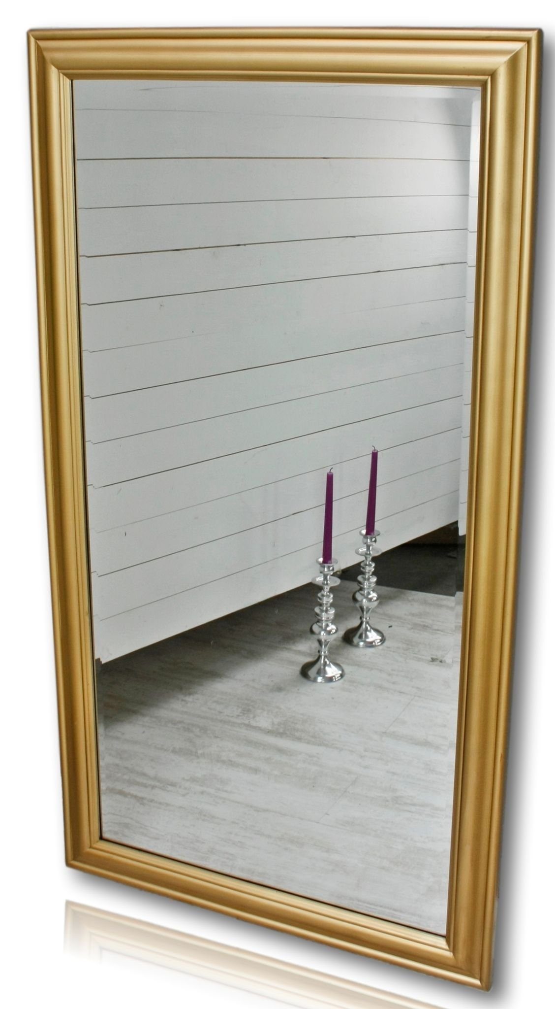 schlicht Badspiegel 132x72x5cm, Wandspiegel Klassisch elbmöbel Spiegel: 132x72x7 Gold Spiegel Landhaus