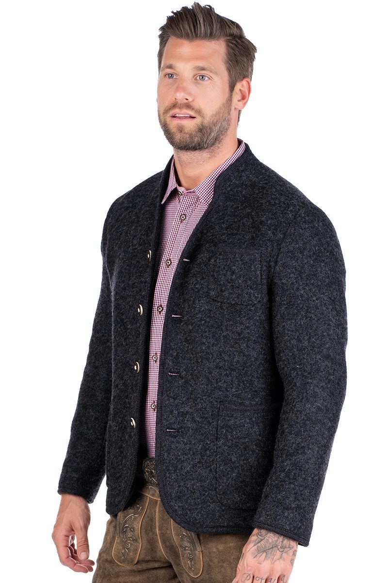 Gebr. Weis menswear Trachtenjanker Walkjanker - GREDING - anthrazit