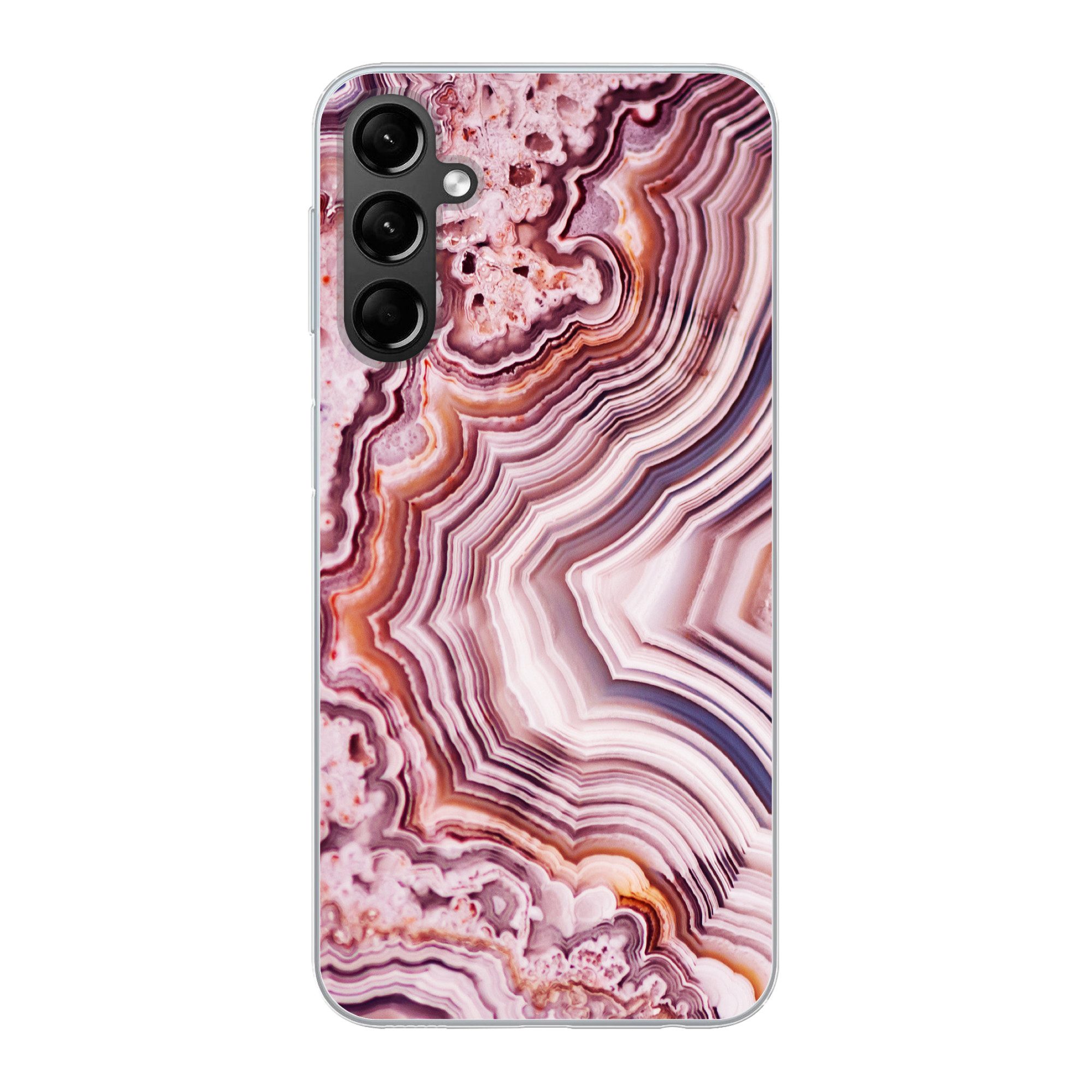 MuchoWow Handyhülle für Samsung Galaxy A24 Naturstein - Rosa - Luxus, Smartphone-Bumper, Print, Handy Schutzhülle Dünn
