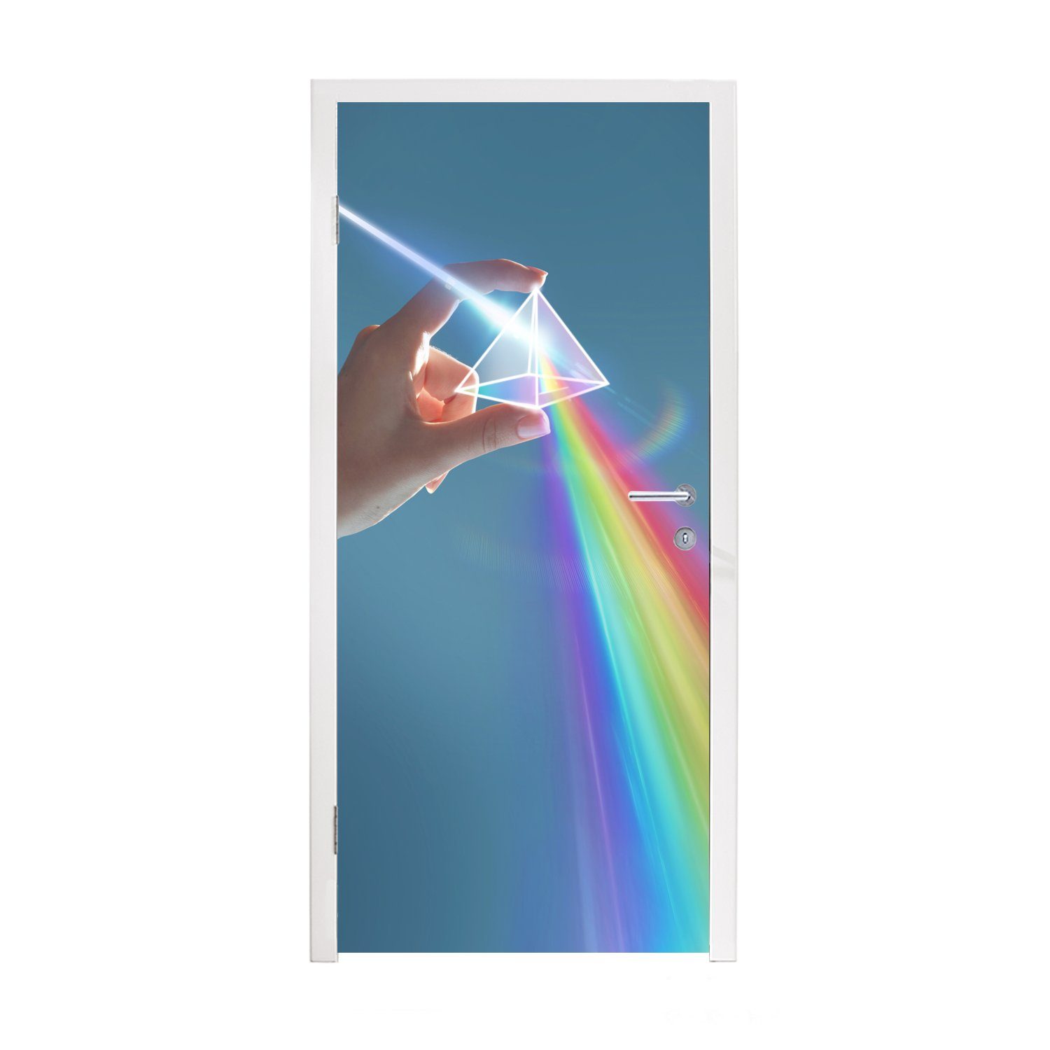 MuchoWow Türtapete Regenbogen durch Prisma, St), erscheint Fototapete Matt, (1 Türaufkleber, 75x205 Tür, für cm bedruckt