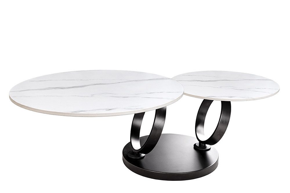 riess-ambiente Couchtisch DANCING RINGS 80-133cm weiß (Einzelartikel, 1-St) günstig online kaufen