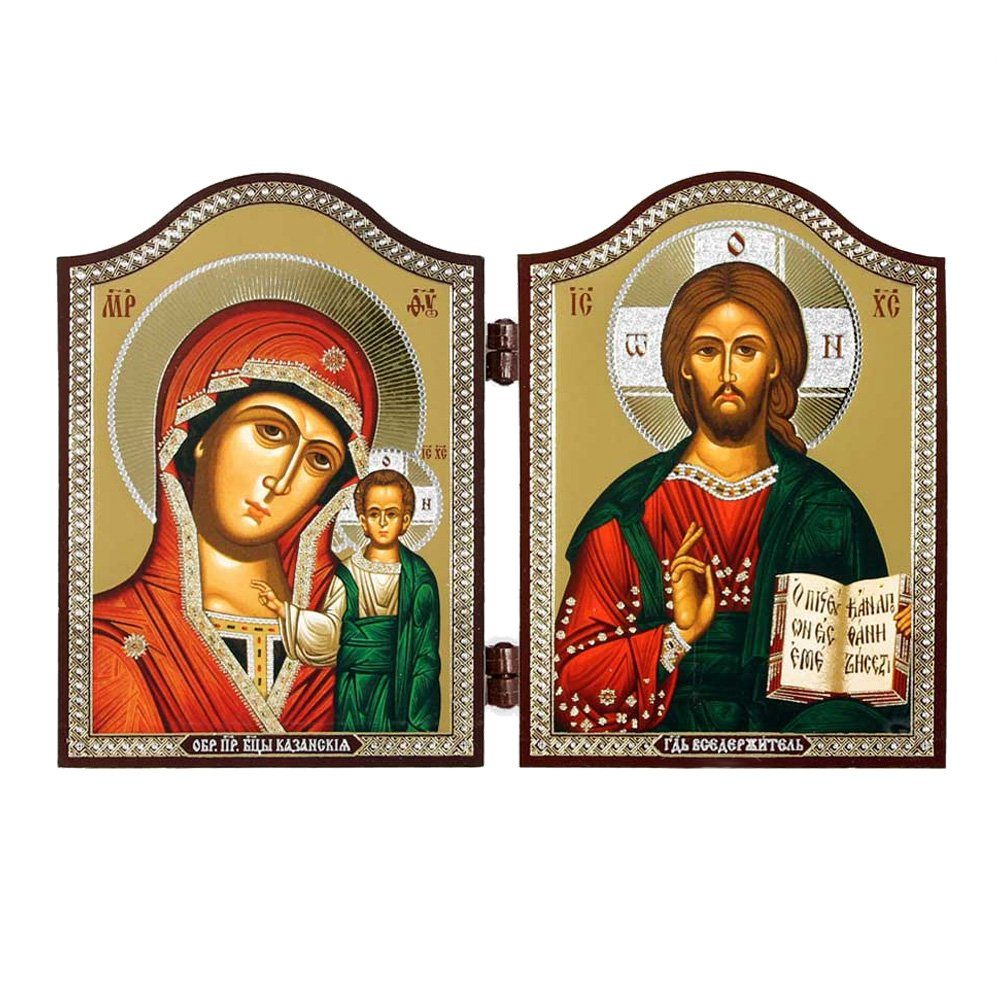 NKlaus Holzbild 1449 Gm Von Kazan & Jesus Christus Ikone Diptychon, Triptyc günstig online kaufen