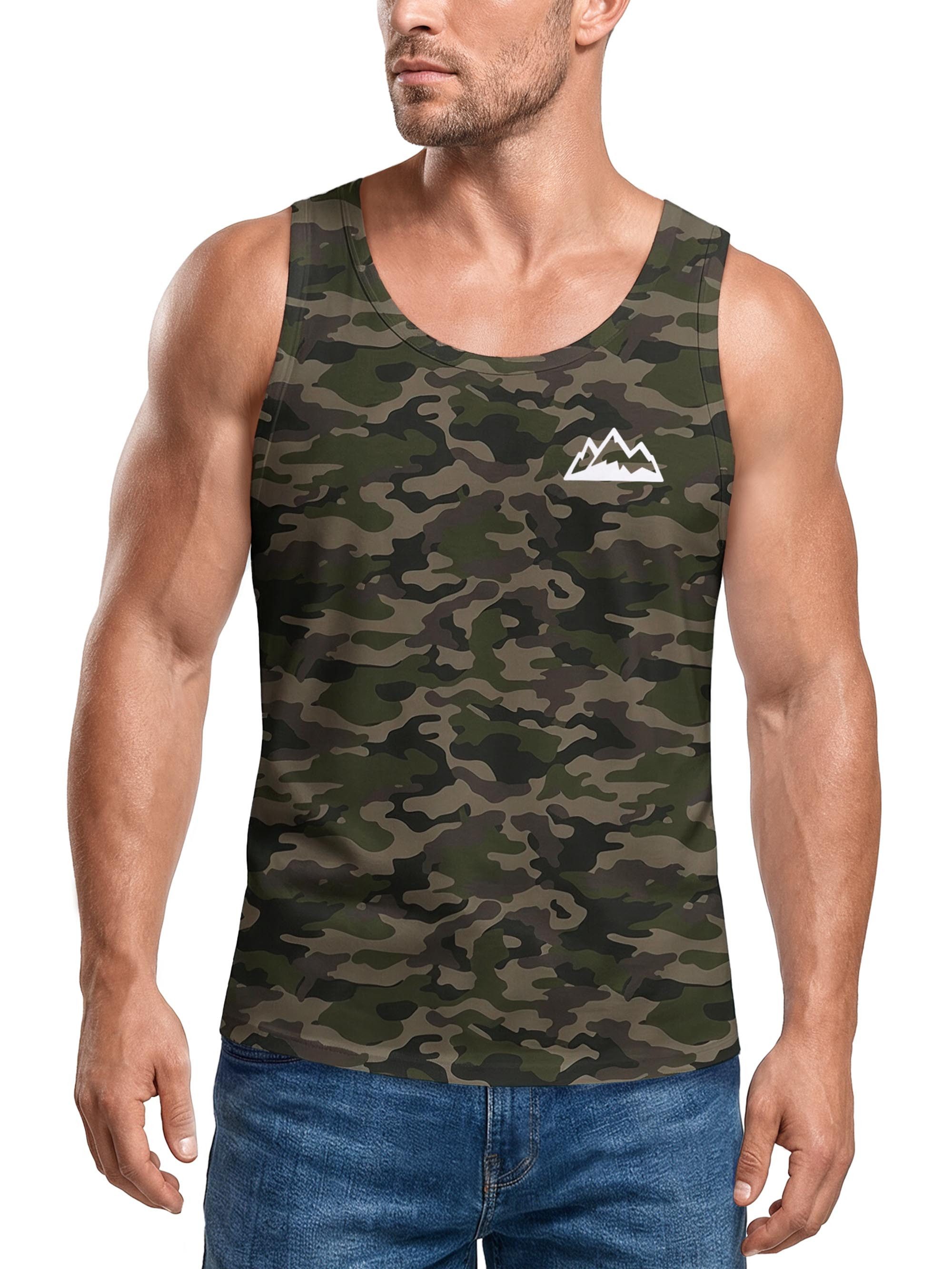 Tanktop Tanktop Herren mit Grafik-Print - Design Mountain- Trägershirt