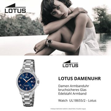 Lotus Quarzuhr LOTUS Damen Uhr Fashion 18655/2, Damen Armbanduhr rund, Edelstahlarmband silber