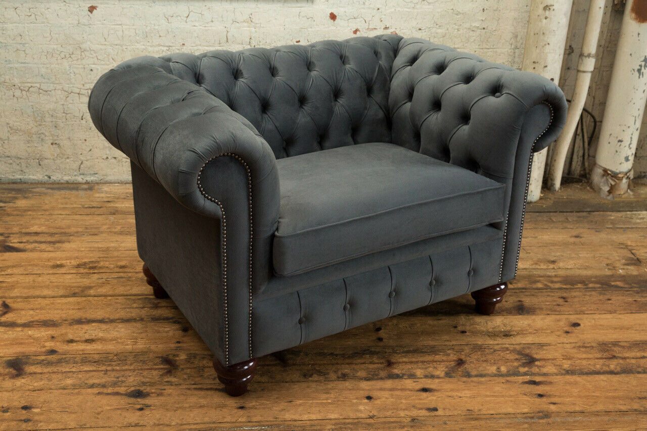 Xlmoebel Chesterfield-Sessel Luxus Sessel im Chesterfield Design mit hochwertigem Textilbezug (Sessel), Hergestellt in Europa