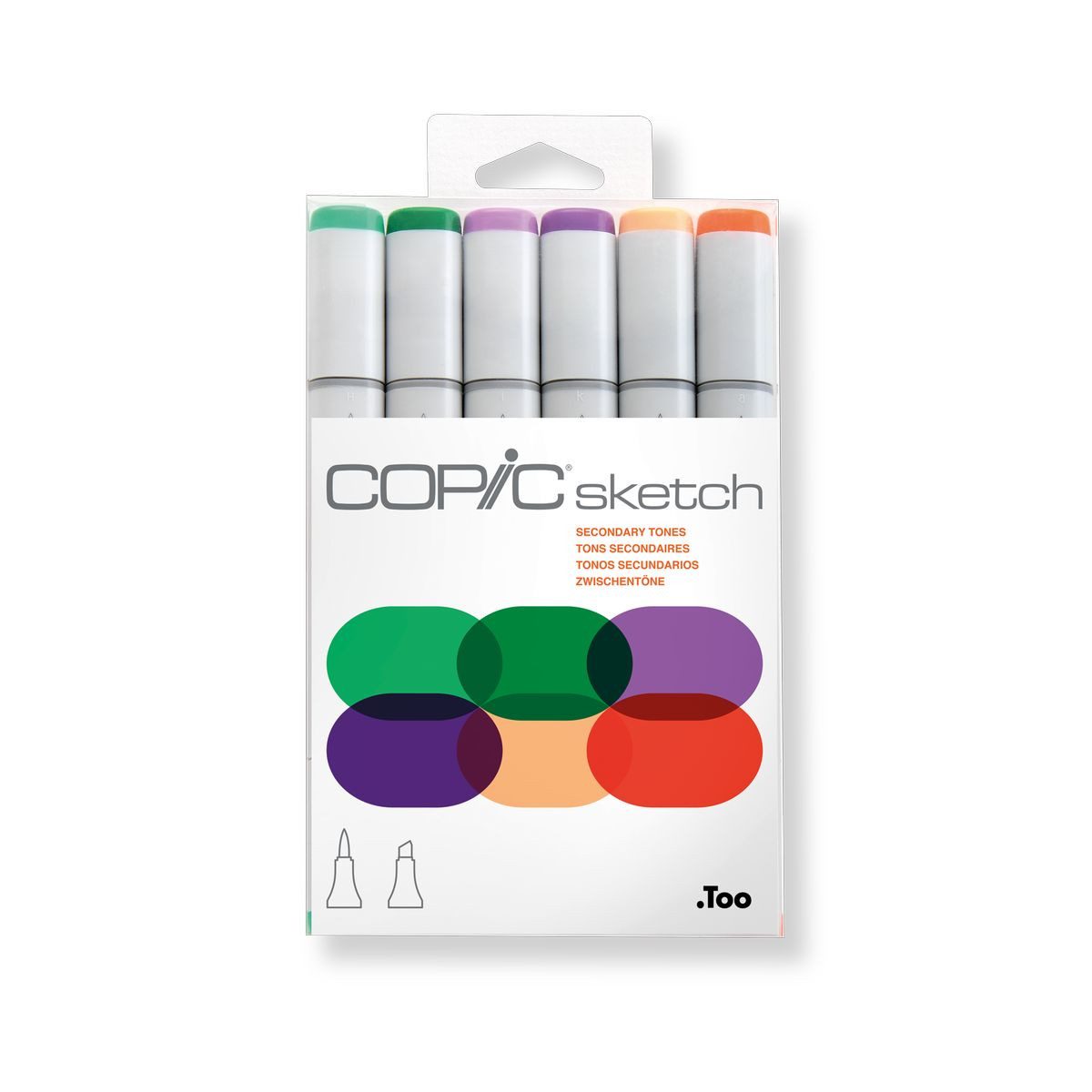 COPIC Dekorationsfolie Copic Pinselmarker Set Sketch Secondary Tones secondary tones 6 Stück