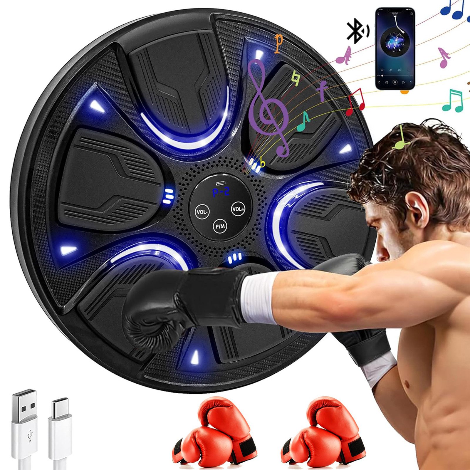 ZEUOPQ Trainingsanzug Boxmaschine,Boxtrainer-Wandziel, Bluetooth, Licht&Mus günstig online kaufen