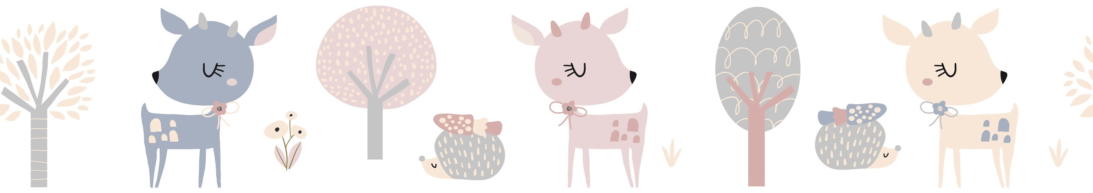 Marburg Kindertapete, Motiv, Wald, matt, (1 St), Tiere, moderne Tapete für Wohnzimmer Schlafzimmer Küche