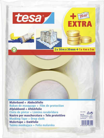 tesa Malervlies tesa Set Universal 2 x Kreppband 50 m x 30 mm, 1 x