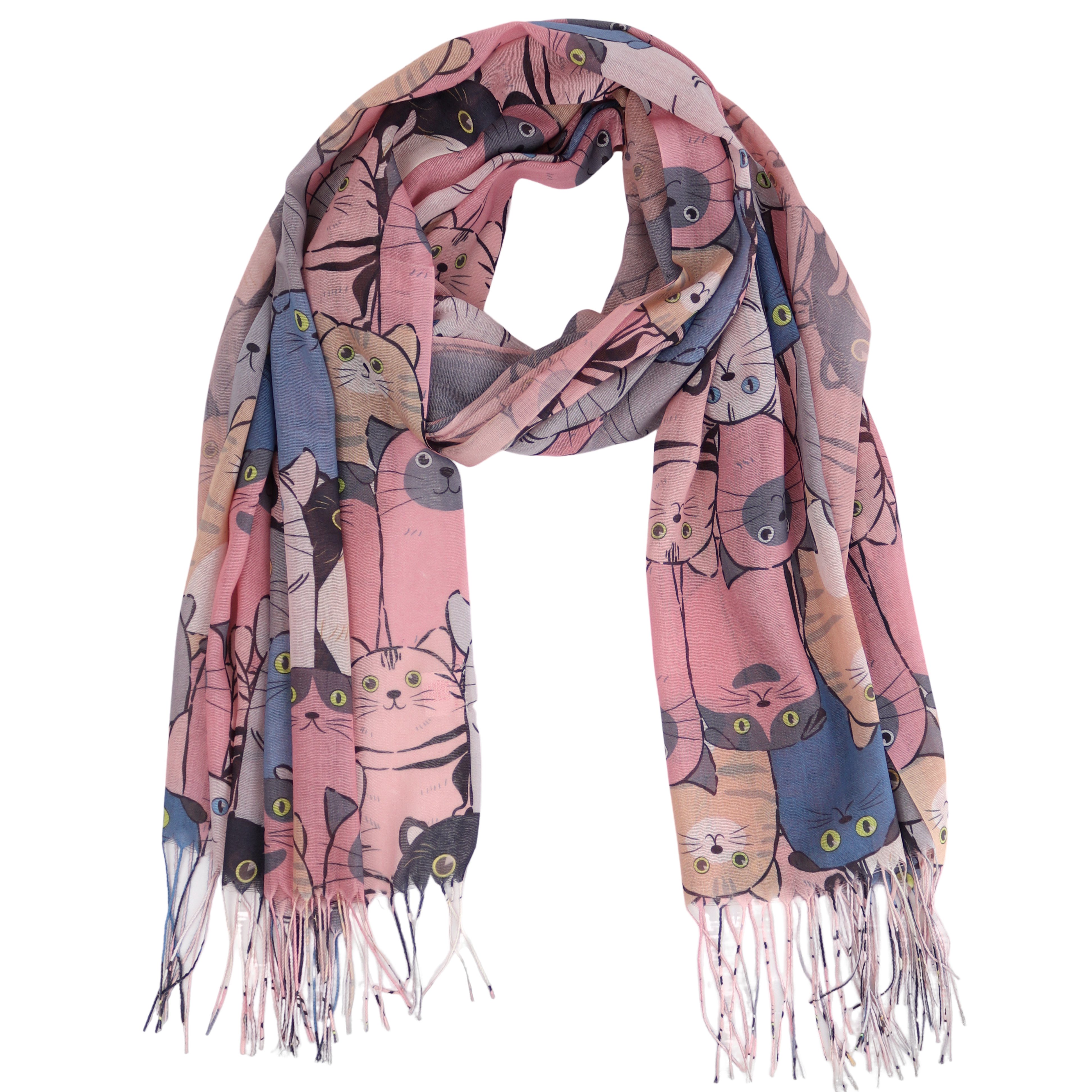 MIRROSI Modeschal Weicher & Leicht Großes Schal, ca.70x185cm, Katzen Print, günstig online kaufen