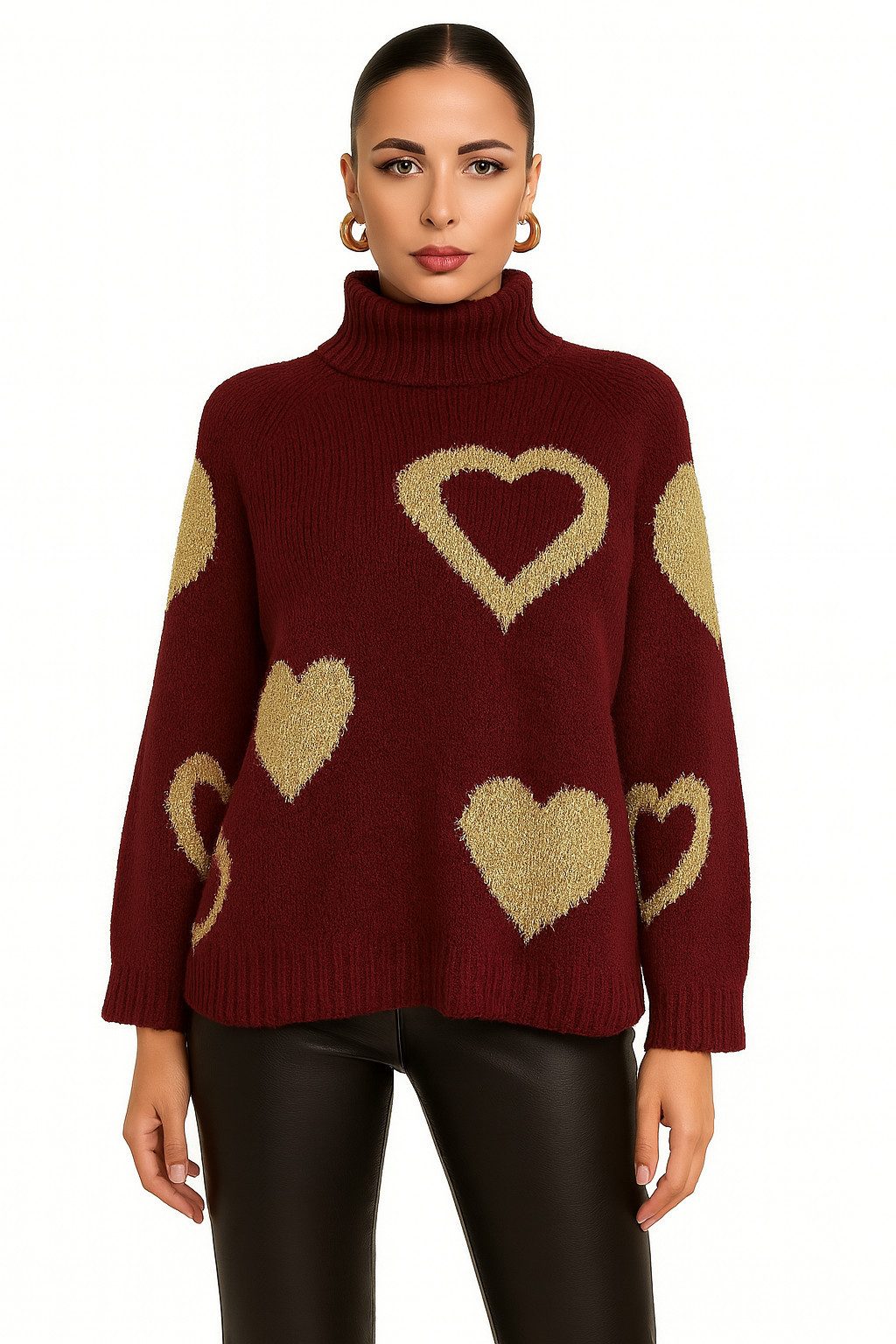Worldclassca Strickpullover WORLDCLASSCA Damen Strickpulllover Love Herzmuster Winter Pulli Neue Kollektion - Stilvolle und gemütliche Strickmode für Damen