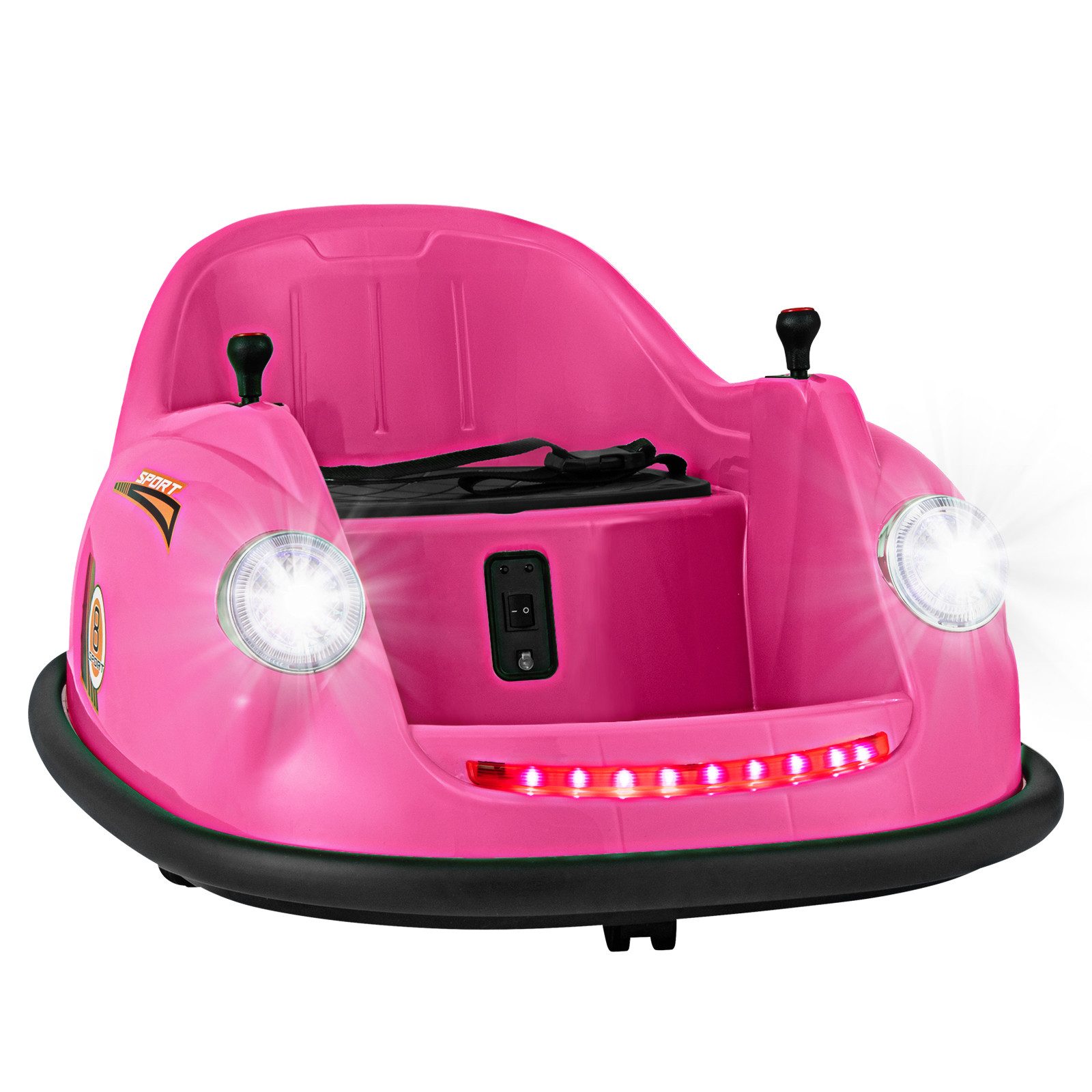 COSTWAY Elektro-Kinderauto, Belastbarkeit 20 kg, Elektroauto mit LED-Lichtern, Musik, 2 Universalräder