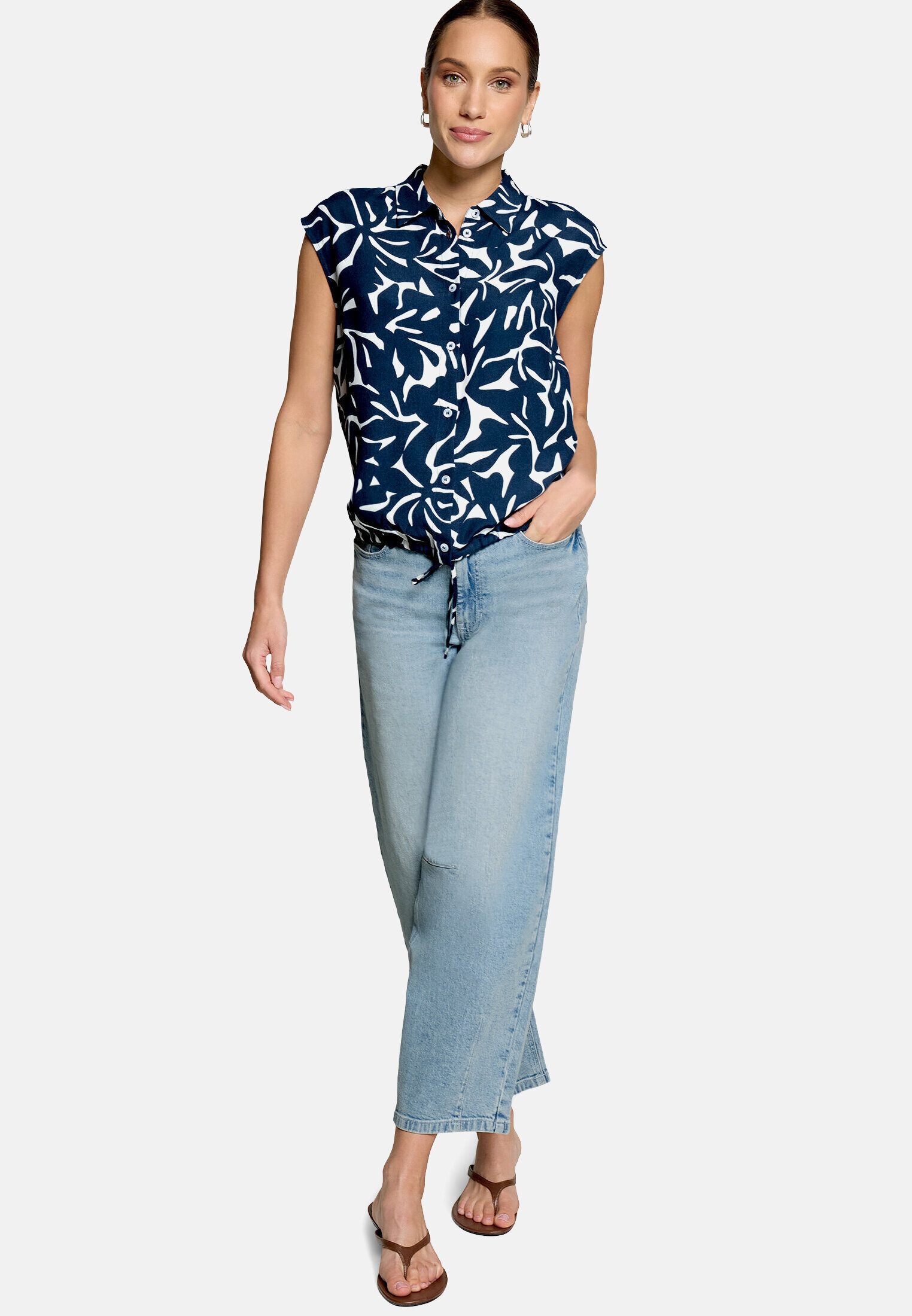 Zero Hemdbluse Damen mit Tunnelzug