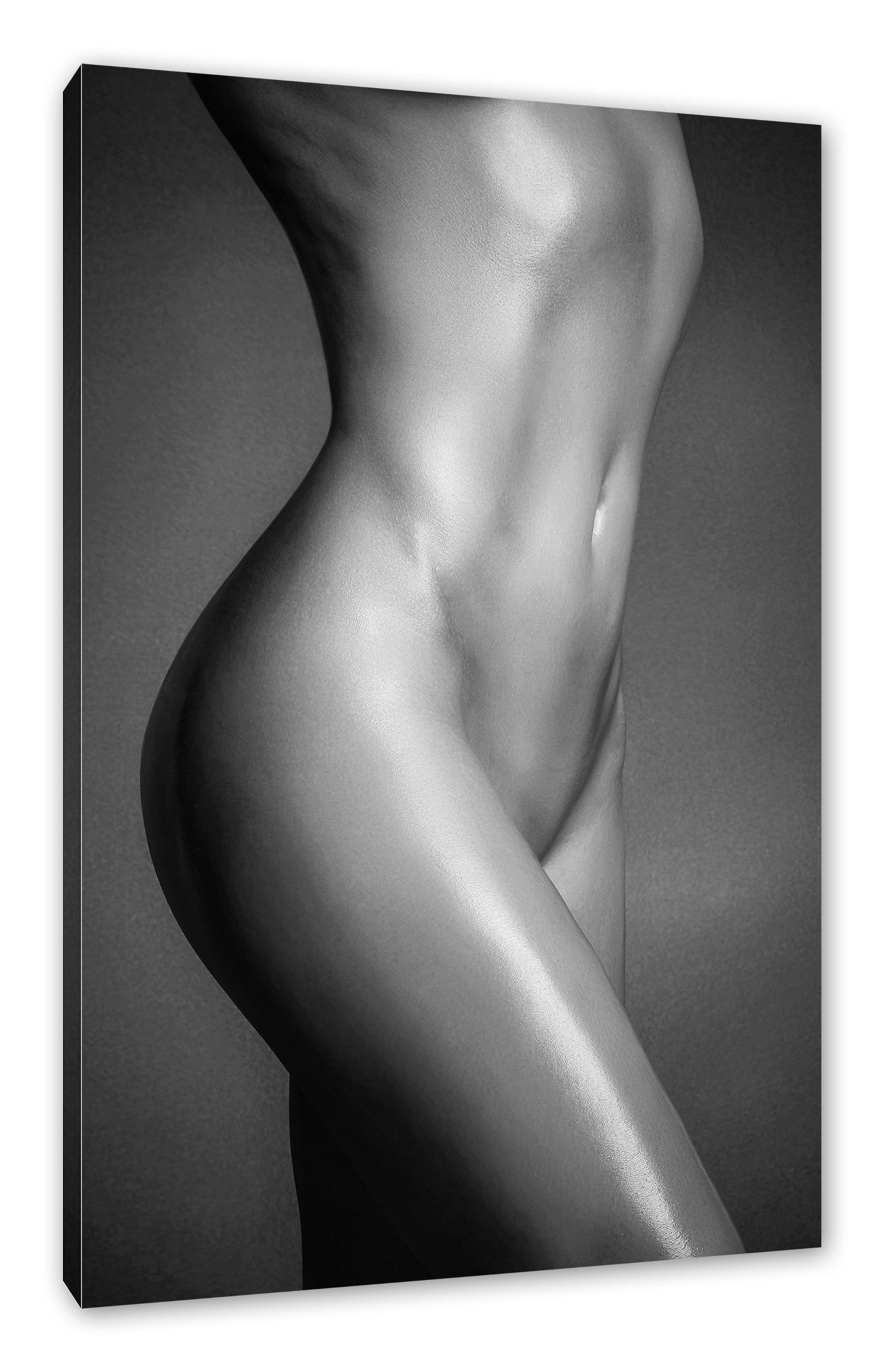 St), (1 nackter Pixxprint Zackenaufhänger inkl. Frauenkörper, fertig nackter Frauenkörper Leinwandbild Leinwandbild bespannt,