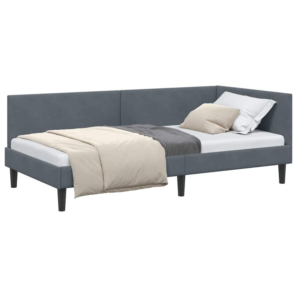 vidaXL Bett Eckbettgestell Dunkelgrau 90 x günstig online kaufen