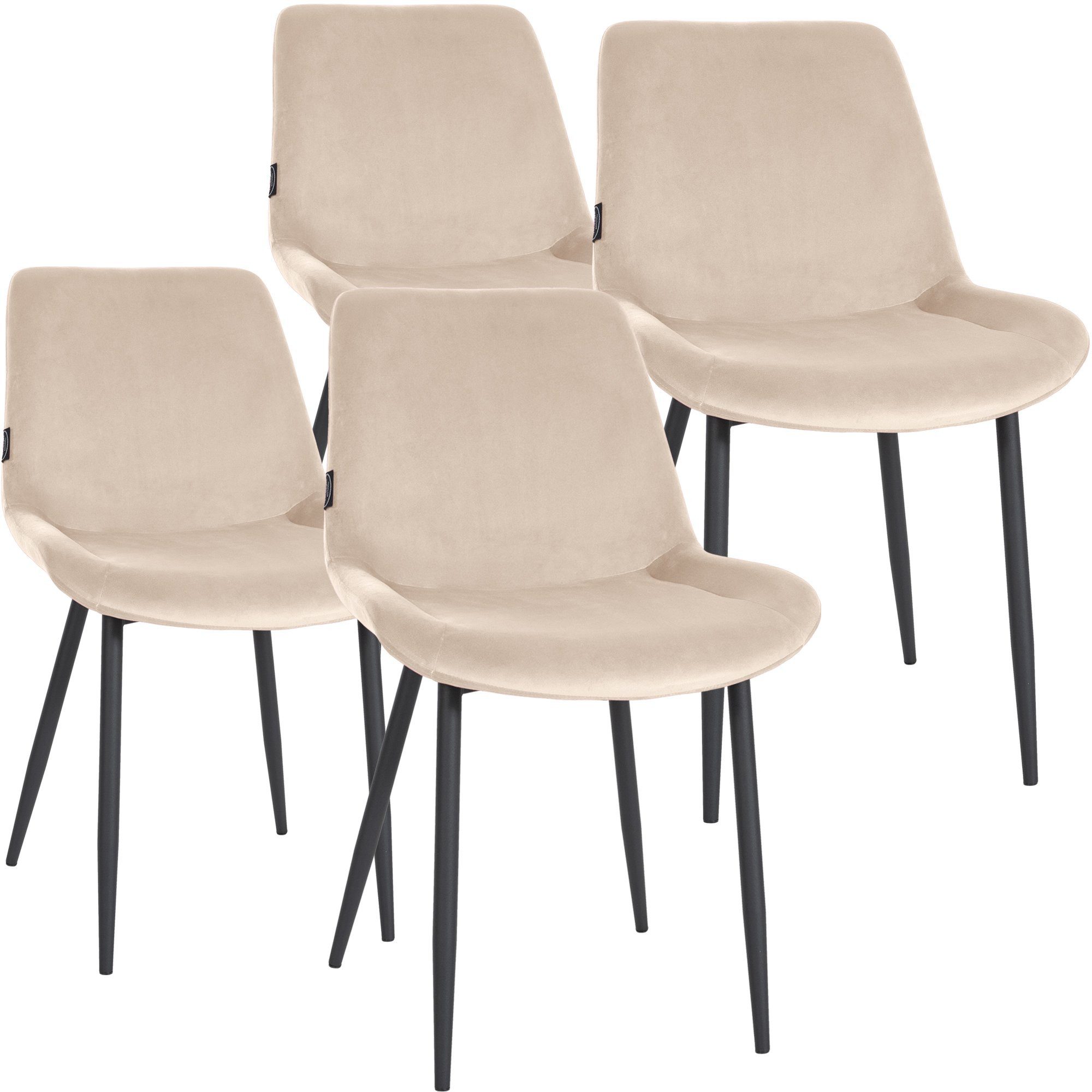 CLP Esszimmerstuhl Victoria (4er Set), Samtbezug, mit Rückenlehne