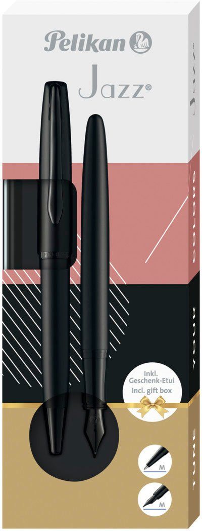 Pelikan Füllhalter Kugelschreiber Jazz® (Set), mit Elegance, Noble schwarz, carbon