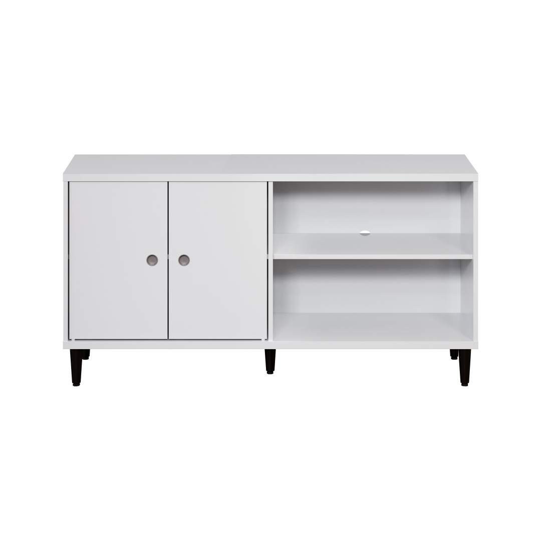 ebuy24 TV-Bank Evolution TV Tisch 2 Türen, 2 Räume weiß, schwarz. günstig online kaufen
