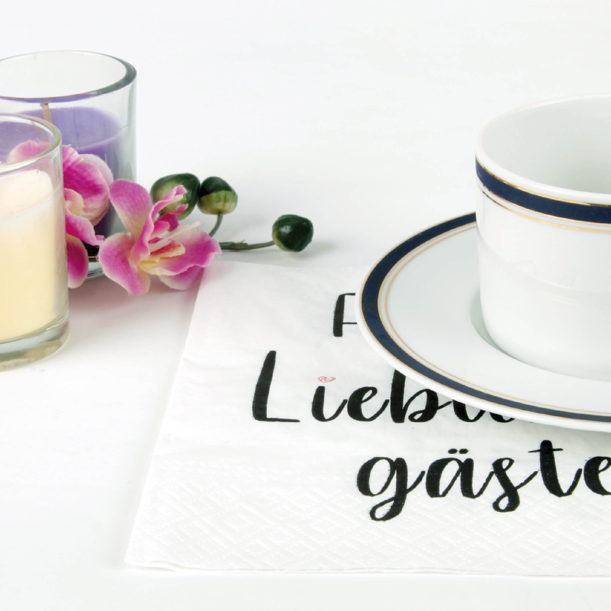 Bestlivings Papierserviette Für meine Lieblingsgäste, (40 St), Hochwertige Servietten 3-lagig mit Motiv "Für meine Lieblingsgäste"