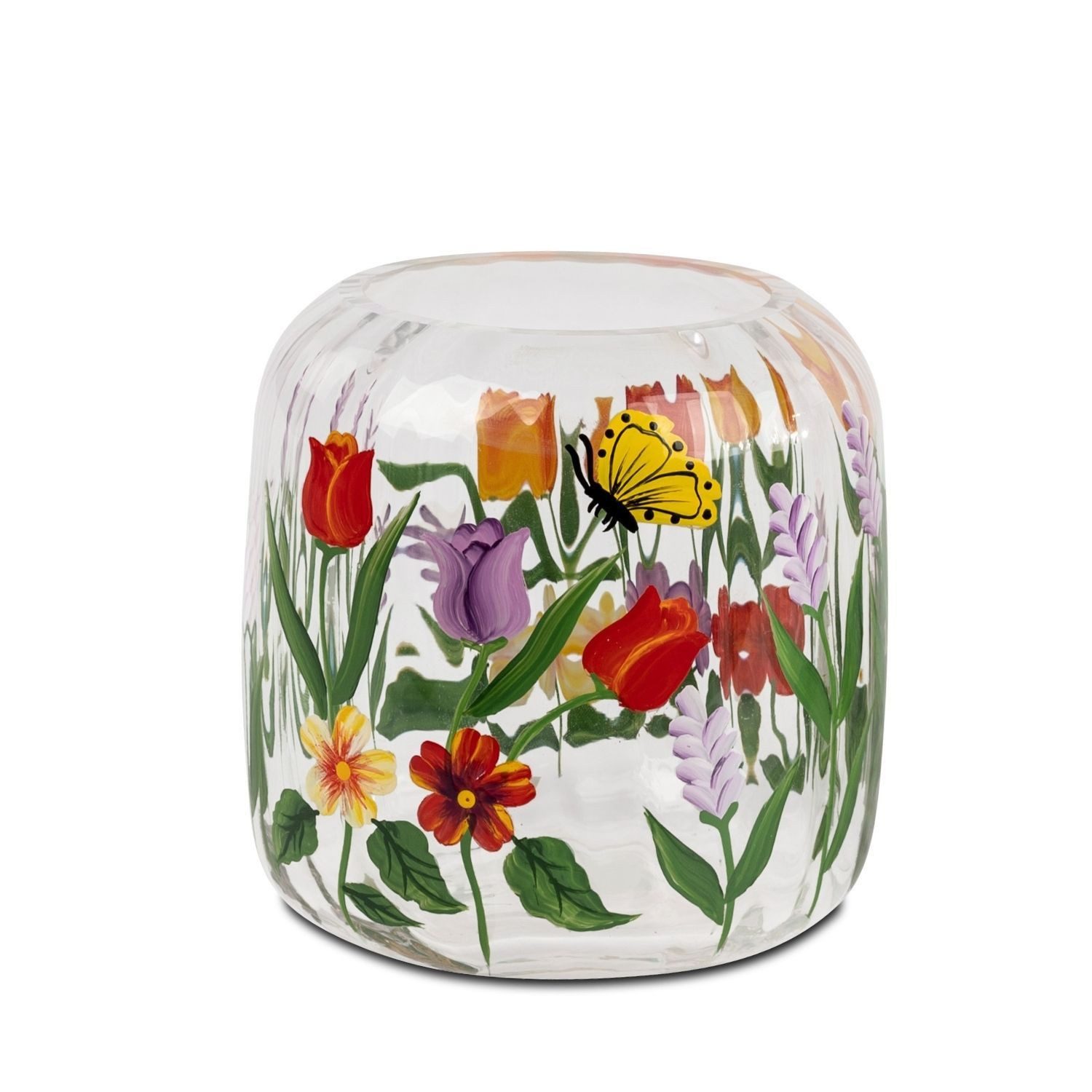 formano Dekovase Wiesenblumen, Höhe: 10,5cm, Farbe: Transparent, Motiv: Blumen