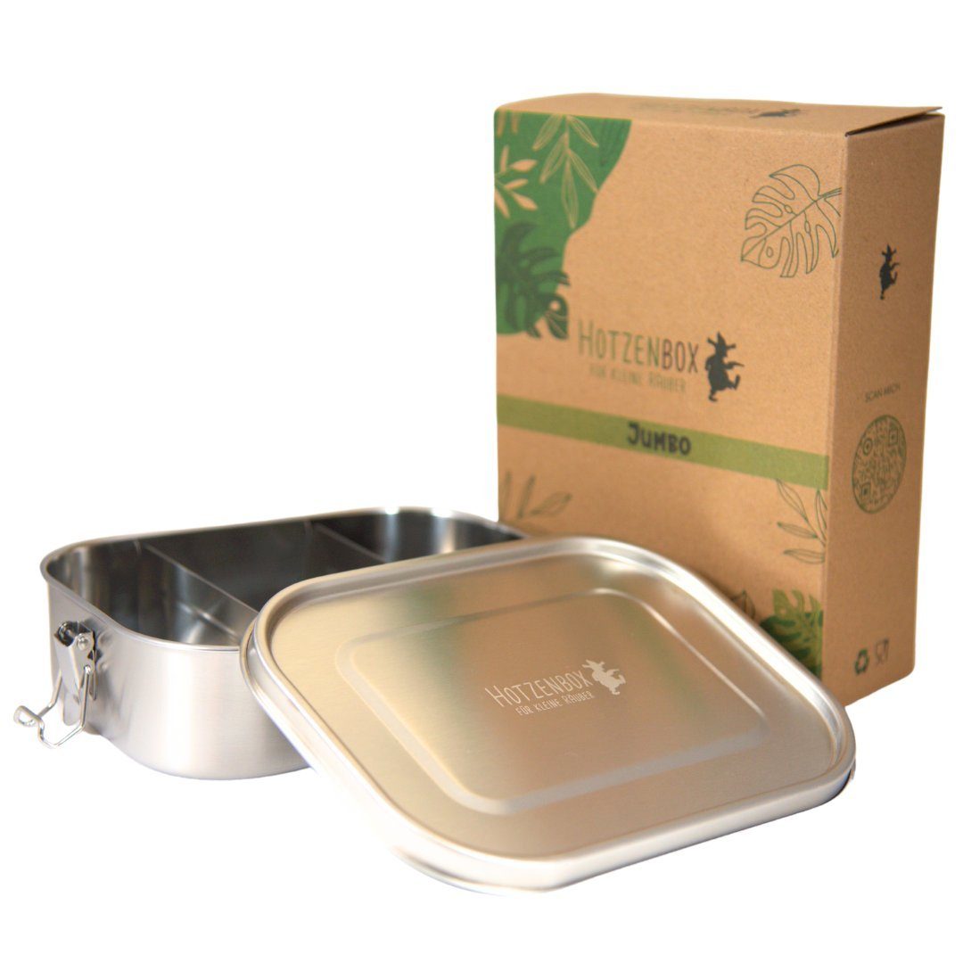 Hotzenbox Lunchbox HOTZENBOX JUMBO Brotdose Edelstahl, 1400ml, Trenner, Lunchbox, Edelstahl, Robust