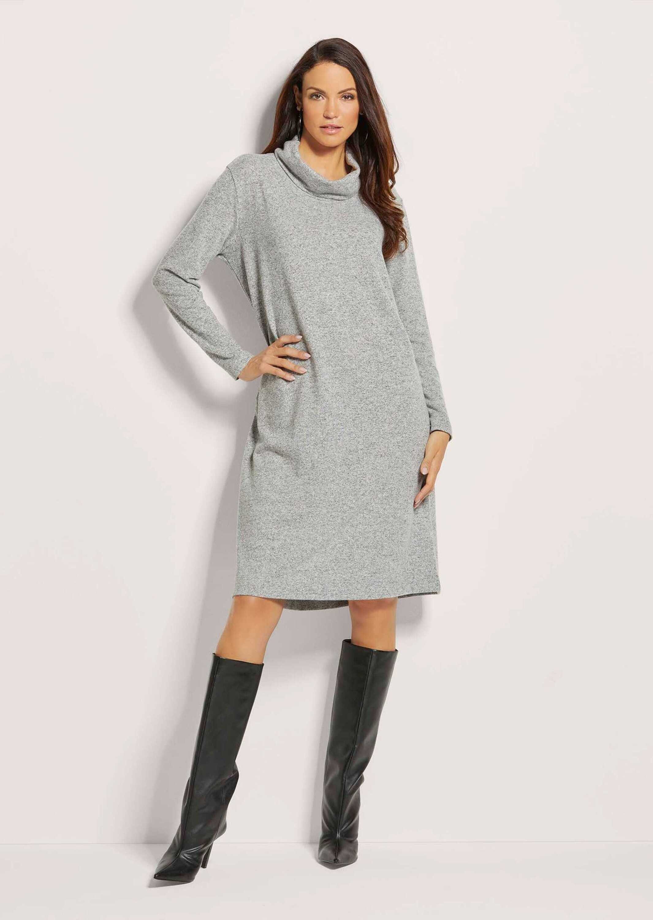 Midikleid Rollkragen-Kleid in H-Linie