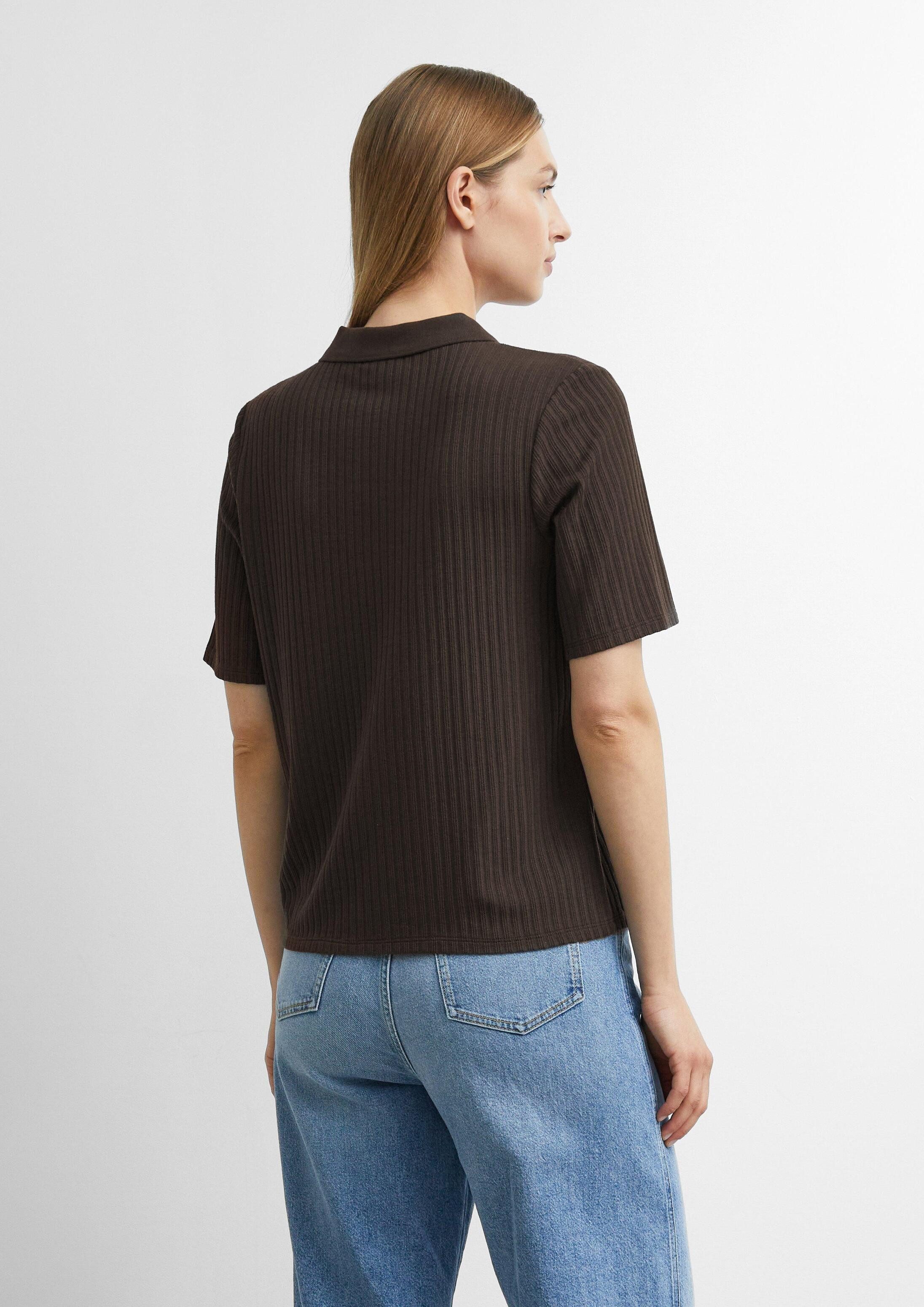 comma Kurzarmshirt T-Shirt Poloshirt mit Zipper