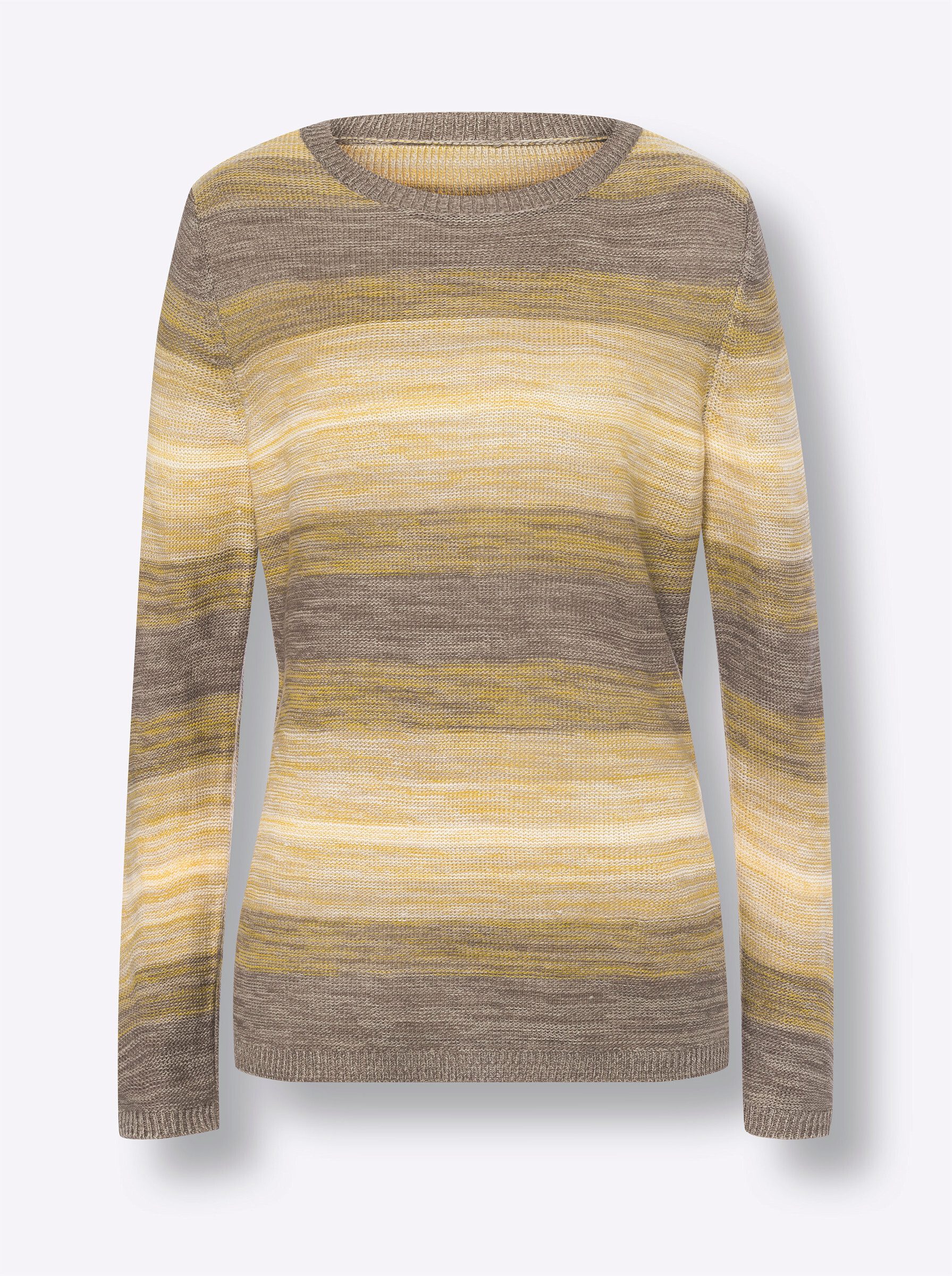 Sieh an! Strickpullover Rundhals-Pullover Langarm Links-Strick