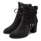 LASCANA High-Heel-Stiefelette mit modischer Spitze und bequemen Blockabsatz, Ankle Boot, Stiefel