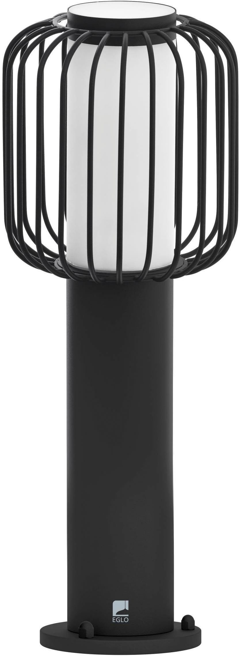 EGLO Sockelleuchte Ravello Sockellampe, Stahl und Kunststoff, Außenlampe, E27, IP44, ohne Leuchtmittel, Stehleuchte - H45 x Ø16,5 cm - schwarz - 1X28W exkl.