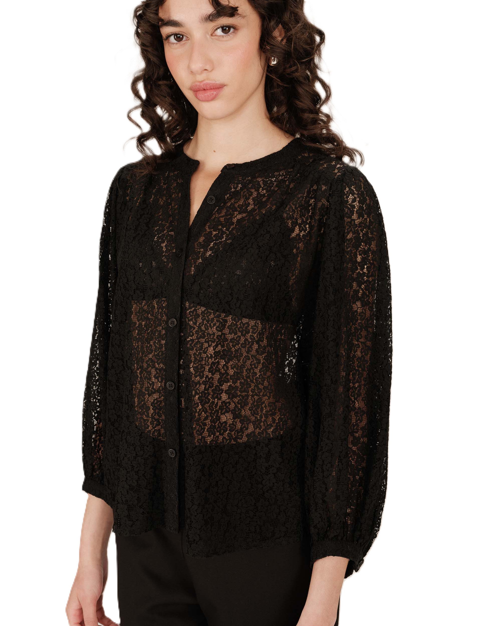 Grace & Mila Langarmbluse Lace blouse SOPHIA - Bluse - Spitzenbluse