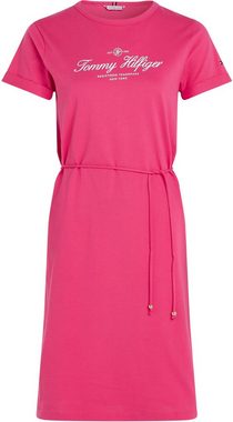 Tommy Hilfiger Shirtkleid 1985 REG C-NK SHORT DRESS SS Strandkleid, Sommerkleid mit Tailienband, Kurzarm, Luftig Leicht