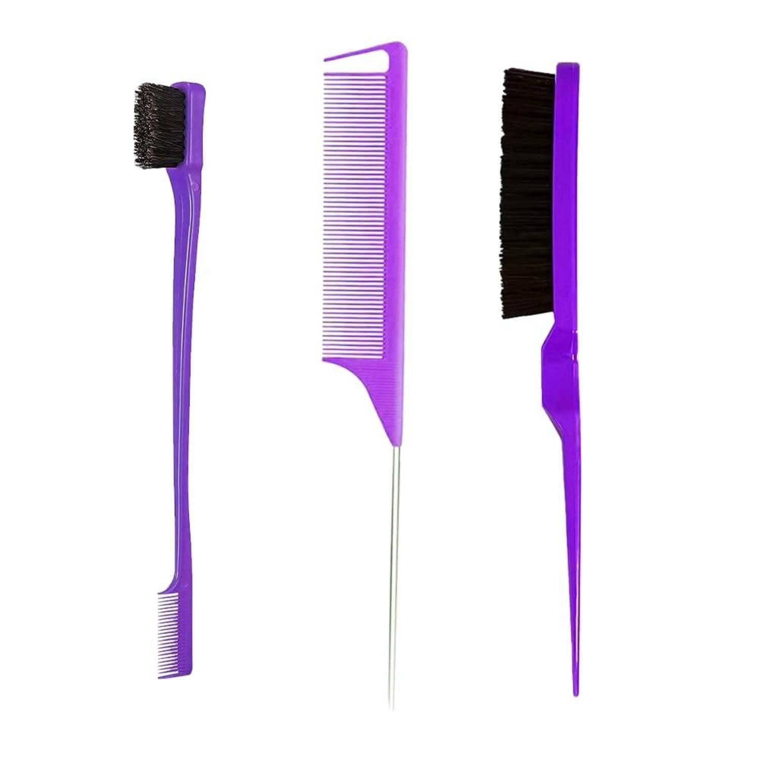 LuxusKollektion Расчески-Set 3-Teiliges Haarkamm Set Doppelkantenkamm Rattenschwanz Borsten Friseur