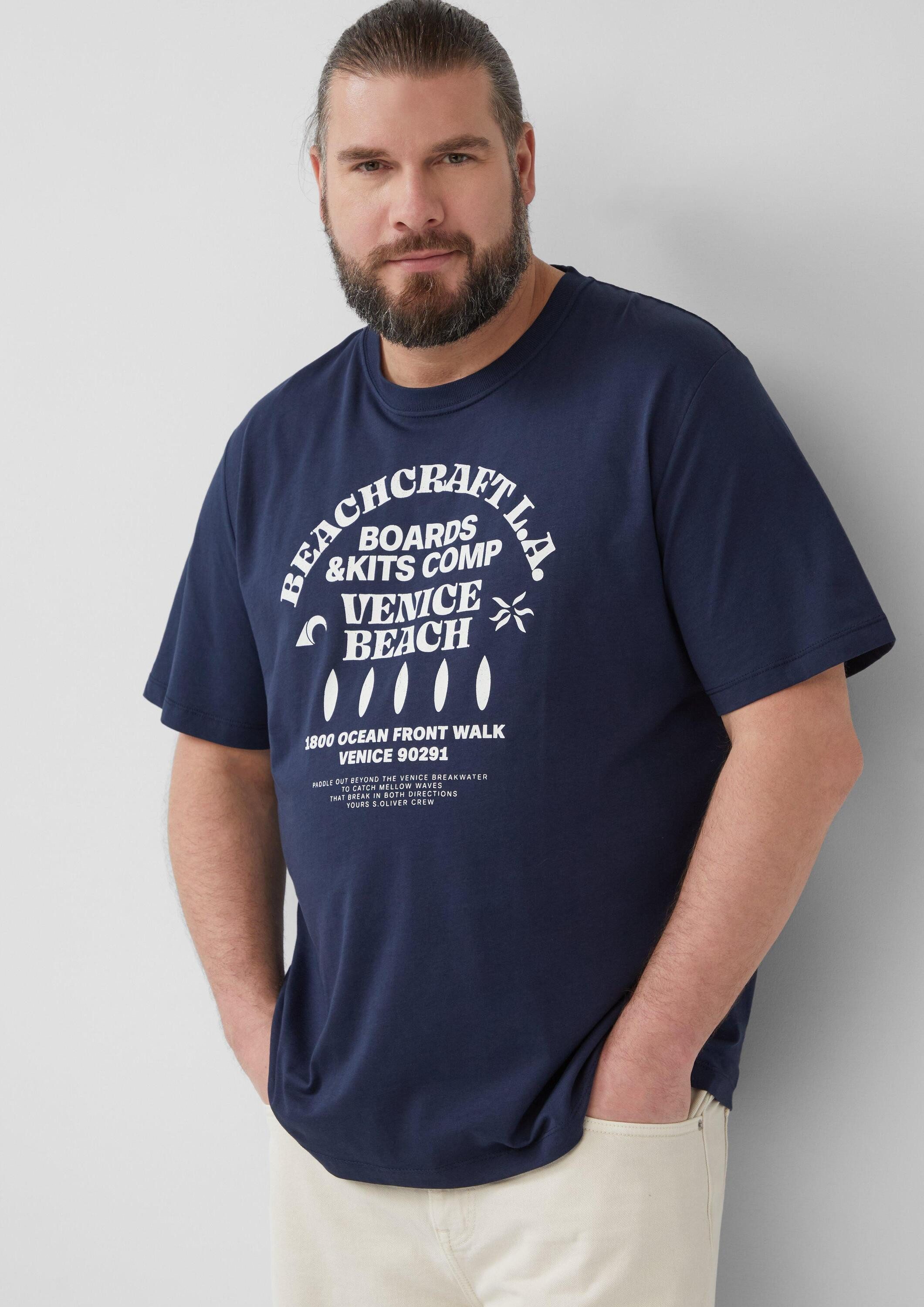 s.Oliver Kurzarmshirt T-Shirt Baumwoll-T-Shirt mit Crewneck und Artwork günstig online kaufen