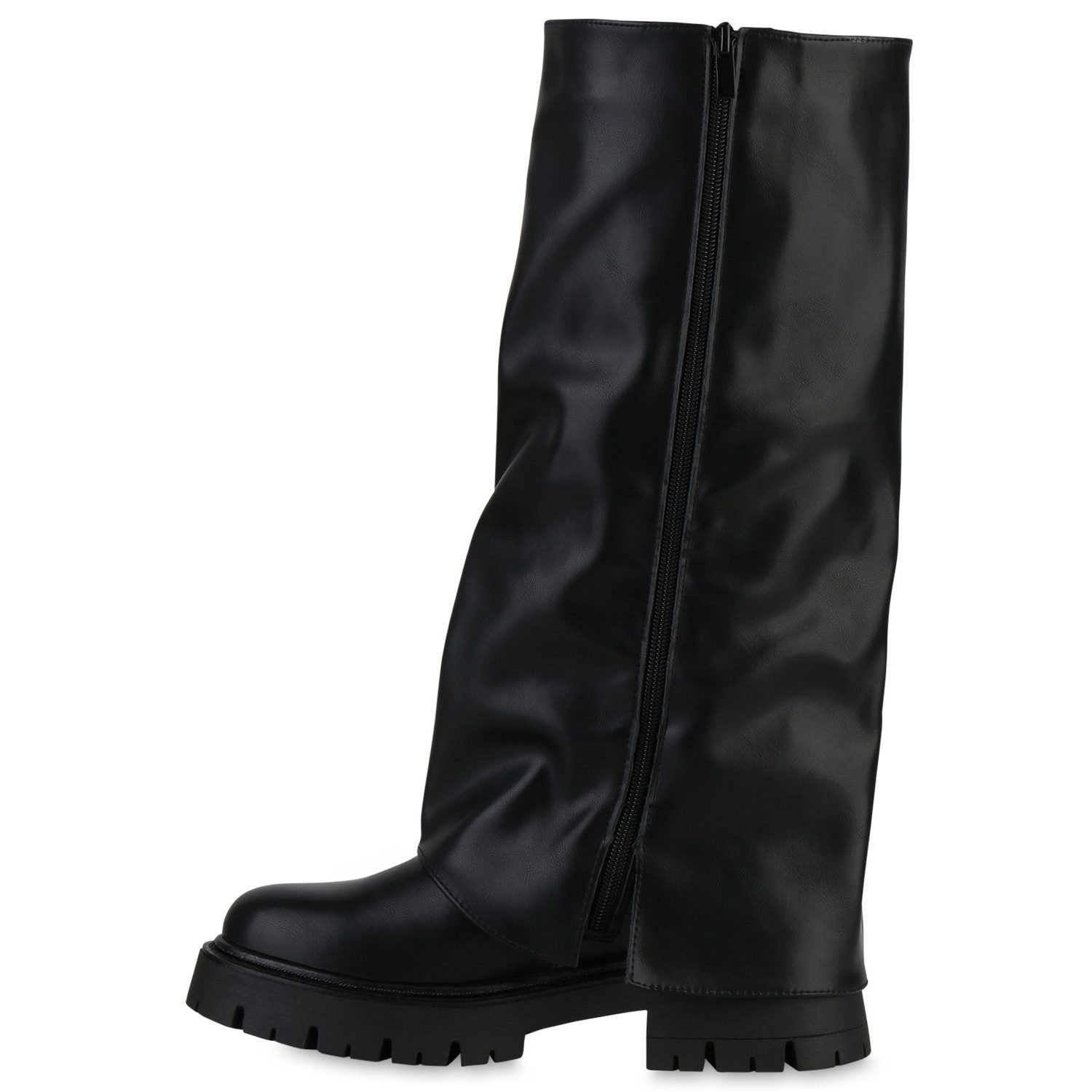 VAN HILL 841806 Stiefel Damen Bikerstiefel Stiefel Zipper Schnallen Profil- günstig online kaufen