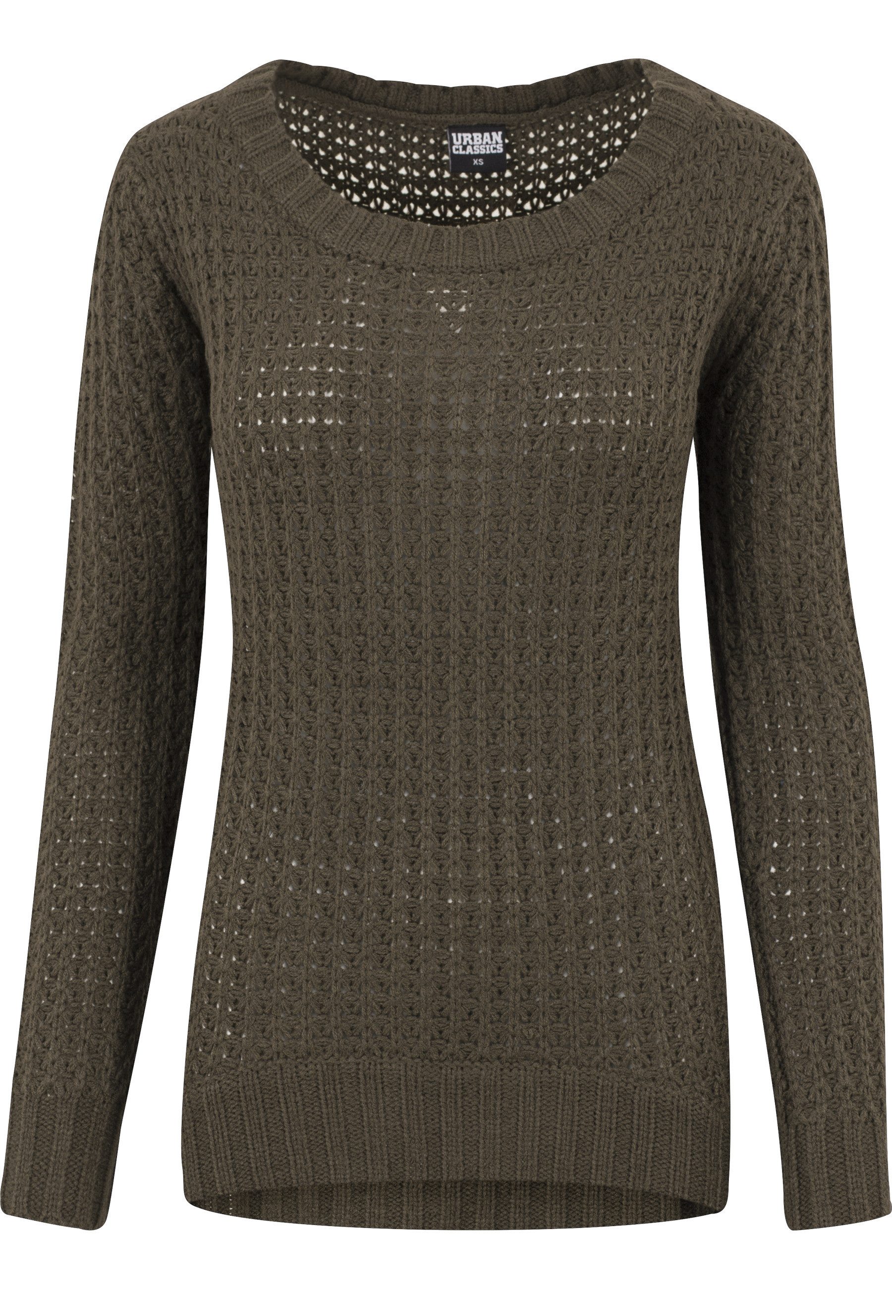 URBAN CLASSICS Sweatshirt Urban Classics Damen Ladies Long Wideneck Sweater (1-tlg)