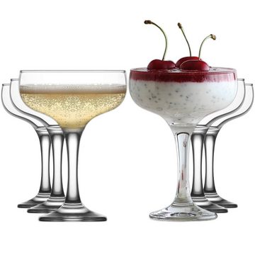 LAV Cocktailglas Champagne Coupe, Margarita, Martini, Wein Glassware, Gläser Set, Party, 6er 235cc