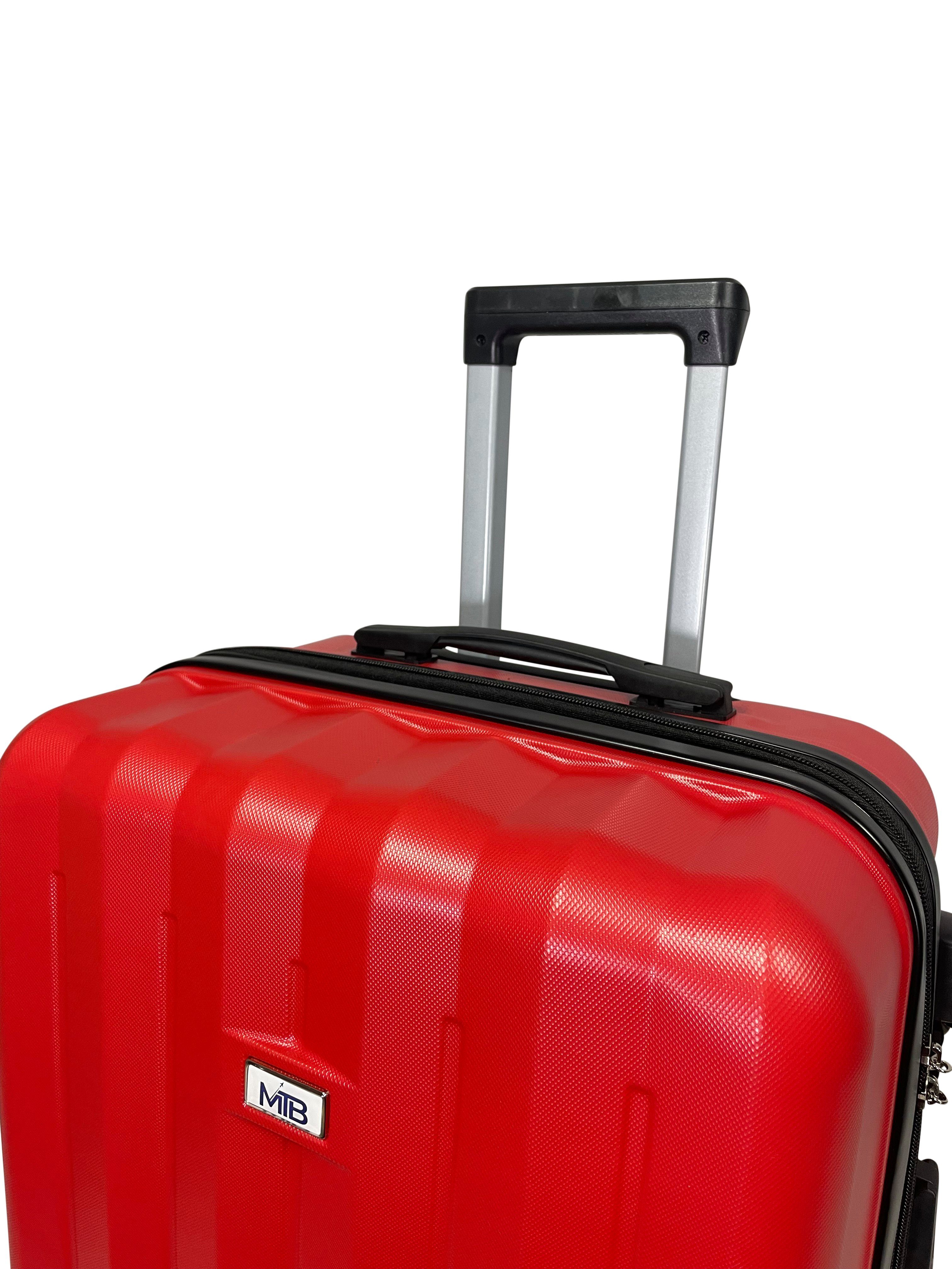 Rot MTB (Handgepäck-Mittel-Groß-Set) erweiterbar Koffer Reisekoffer Hartschalen ABS