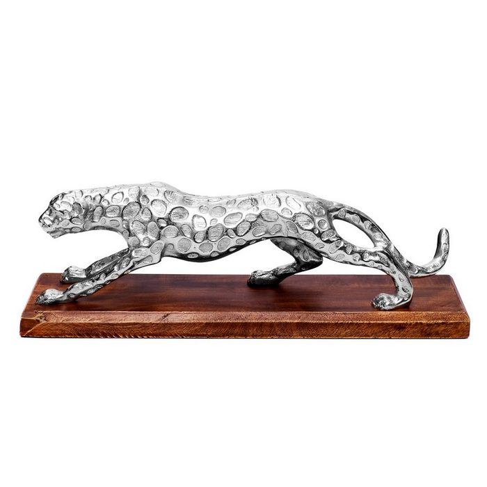 Brillibrum Dekofigur Panther Figur Metall Skulptur Leopard Deko Figur Panther Silber