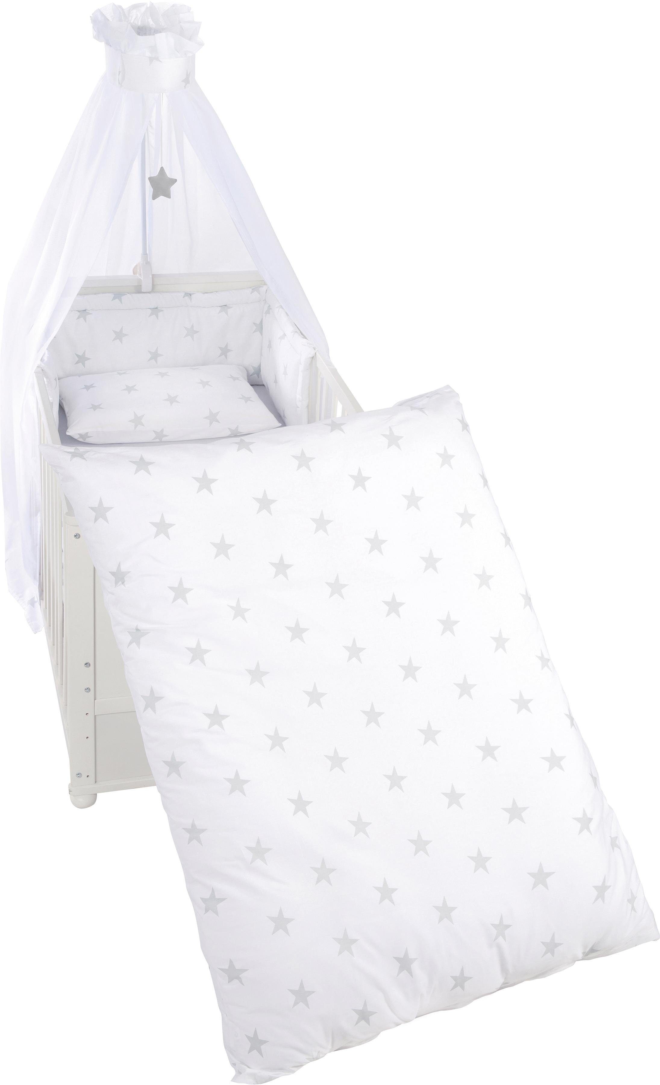 roba® Himmelbettgarnitur Little Stars, 4tlg., mit Bettwäsche, Nestchen und Himmel