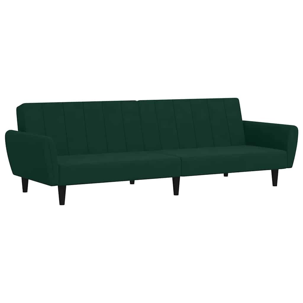 vidaXL Sofa Schlafsofa 2-Sitzer Dunkelgrün Samt, 1 Teile