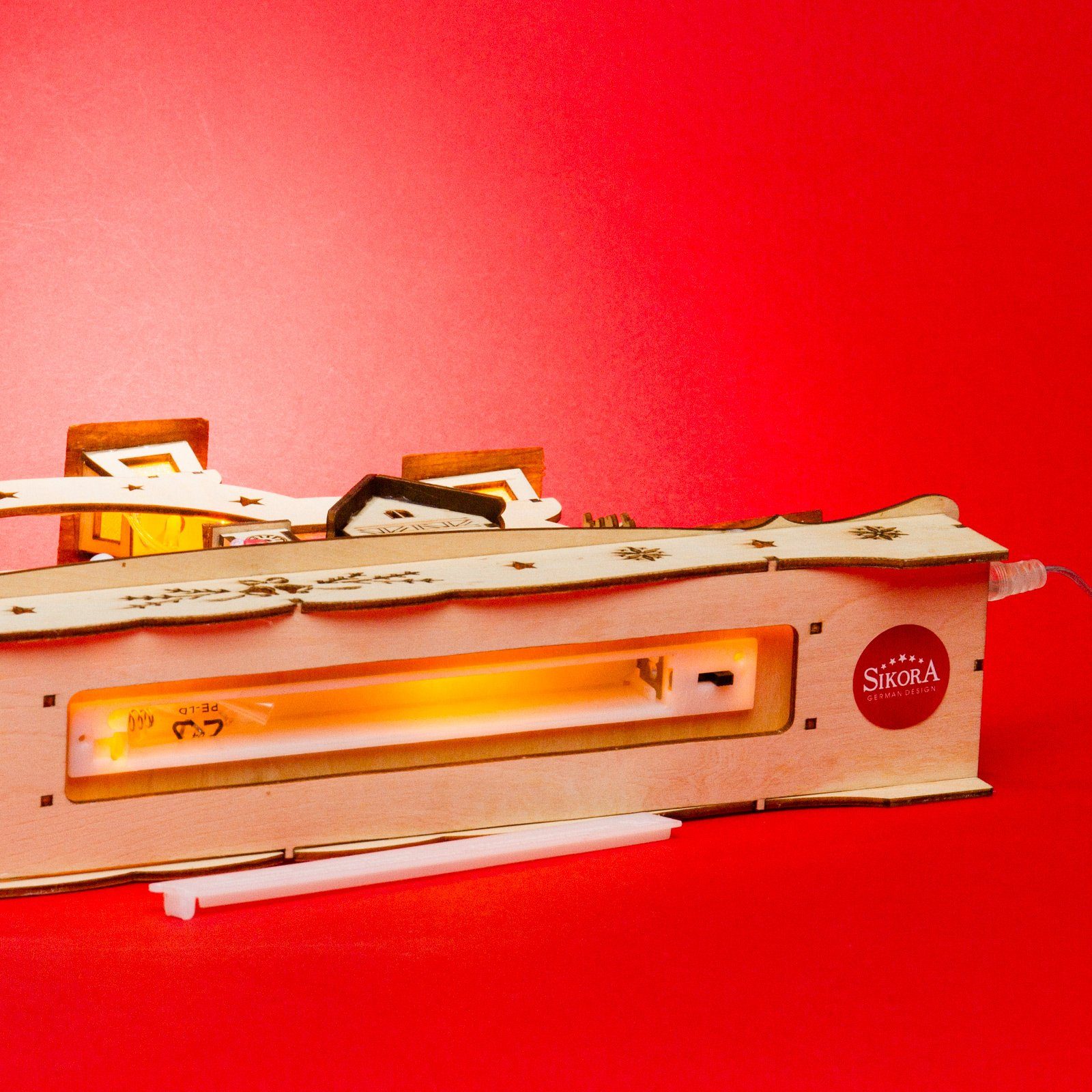 SIKORA Schwibbogen LB62 Weihnachtsdorf mit Laternen und LED Beleuchtung B:42,5cm – Bild 5 von 5