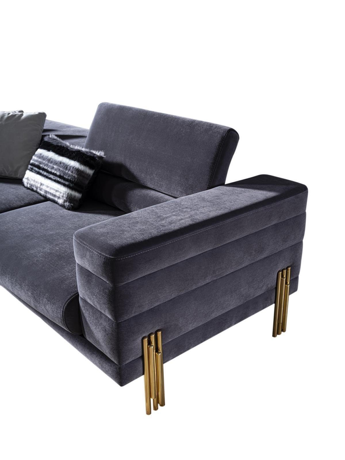 Sessel Sitzer Set, 2 Modern Modern Sofagarnitur 3 in Sofa Europa Luxus Grau Made Stoff Sofa JVmoebel Teile,