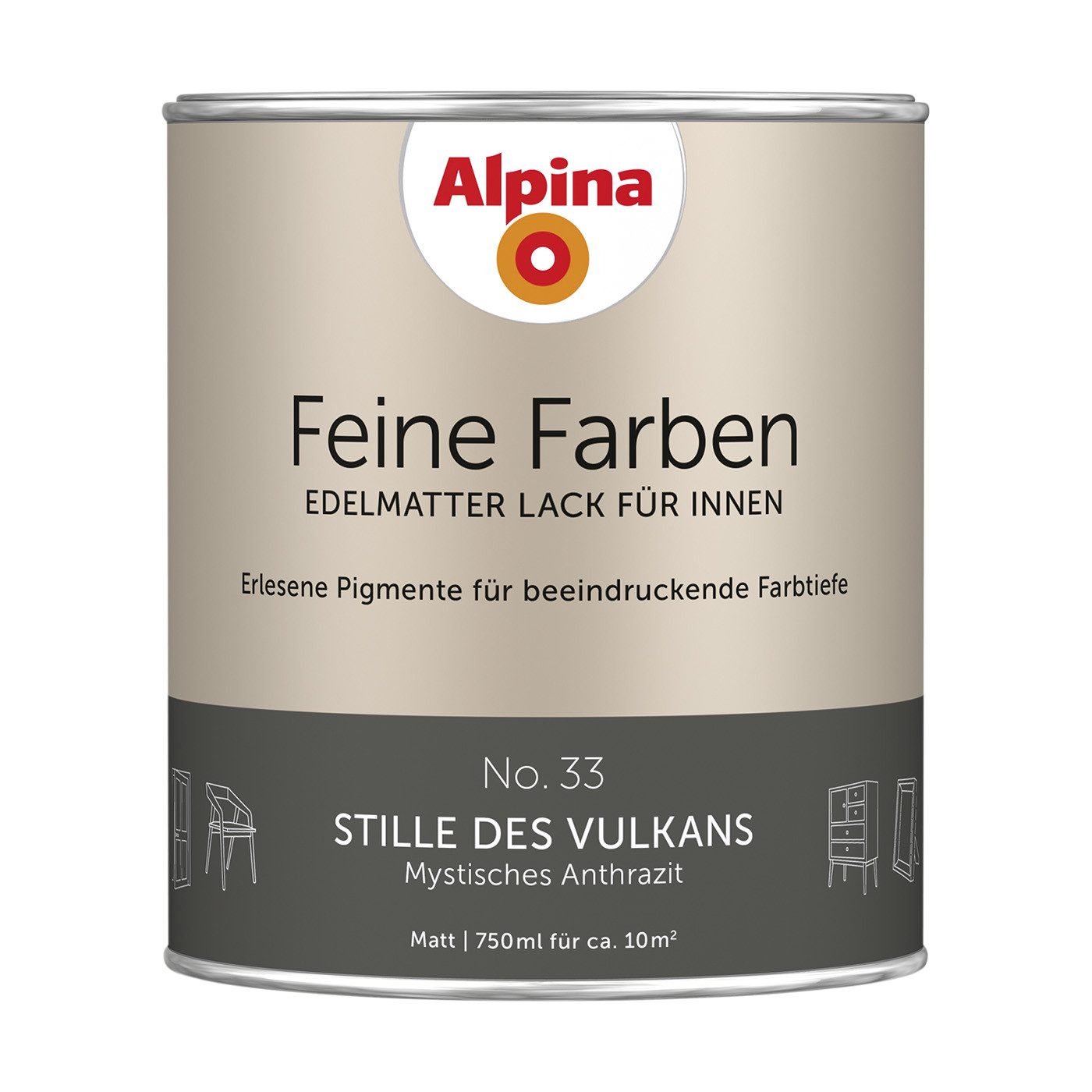 Alpina Lack Mystisches Anthrazit No. 33, hoch deckend, schnell trocknend