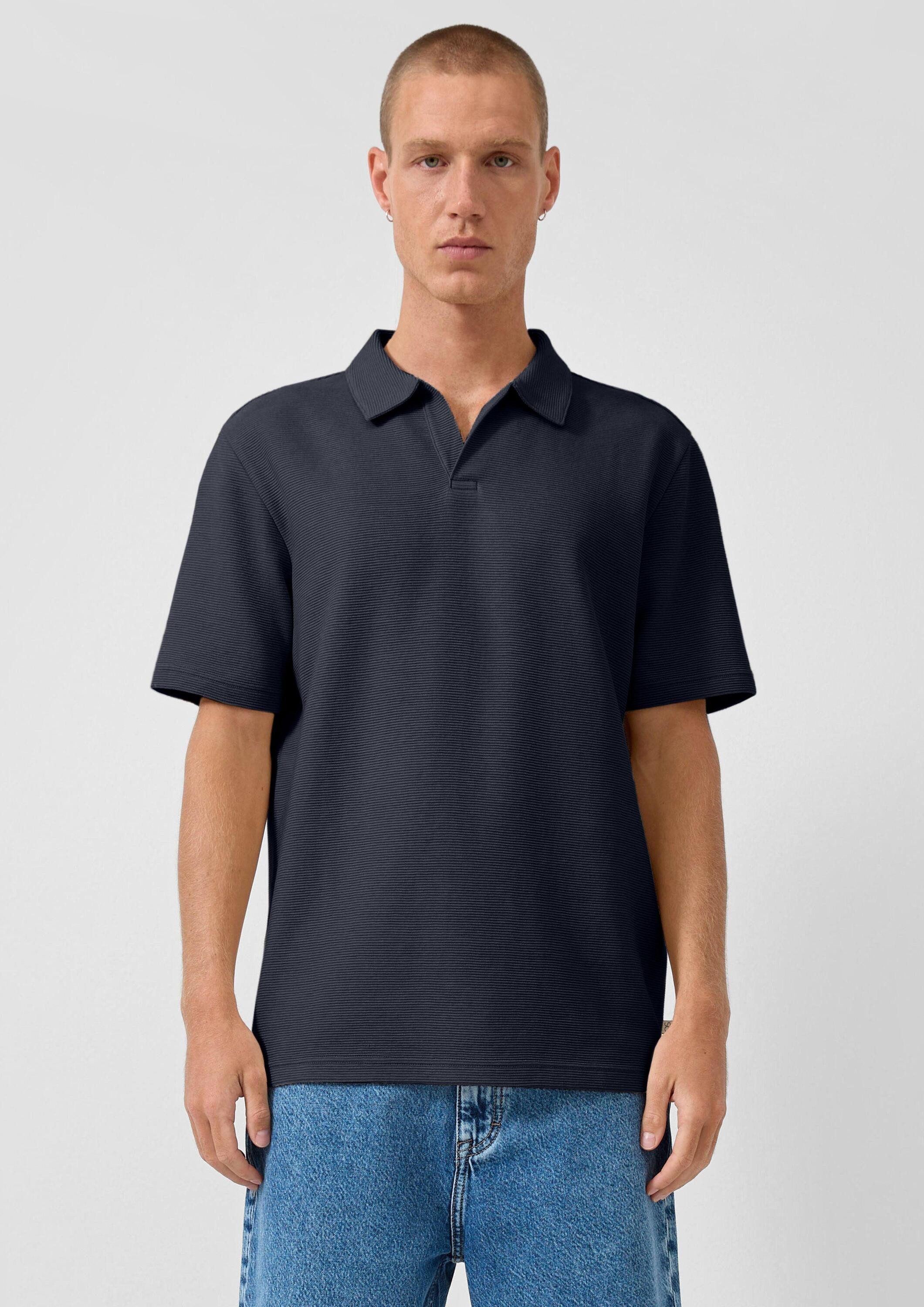 QS Kurzarmshirt Polo-Shirt Poloshirt mit Struktur
