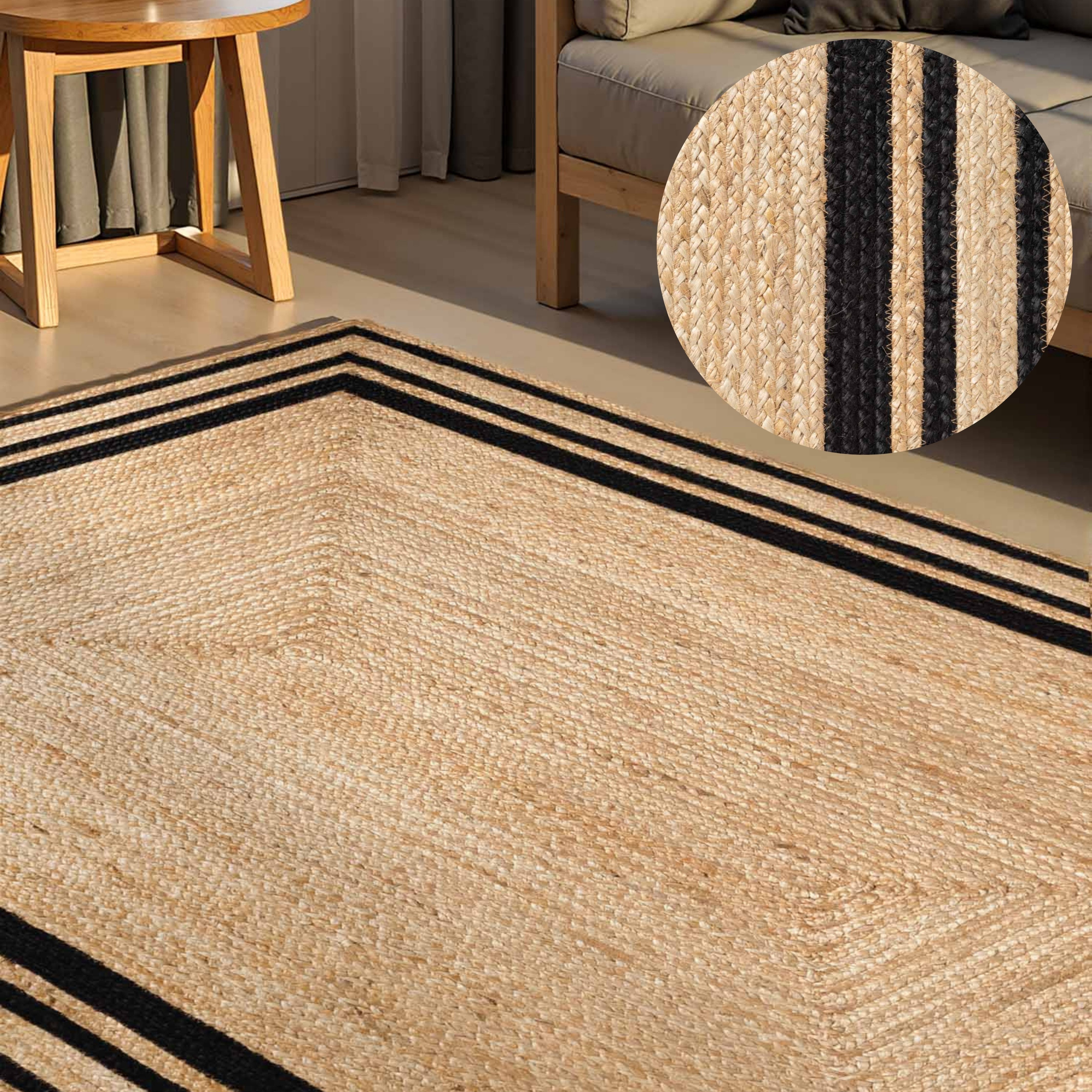 HANSE Home Teppich Looma Juteteppich, rechteckig, Höhe: 7 mm, Handgewebt, Jute Naturteppich, Boho, Wohnzimmer, Schlafzimmer