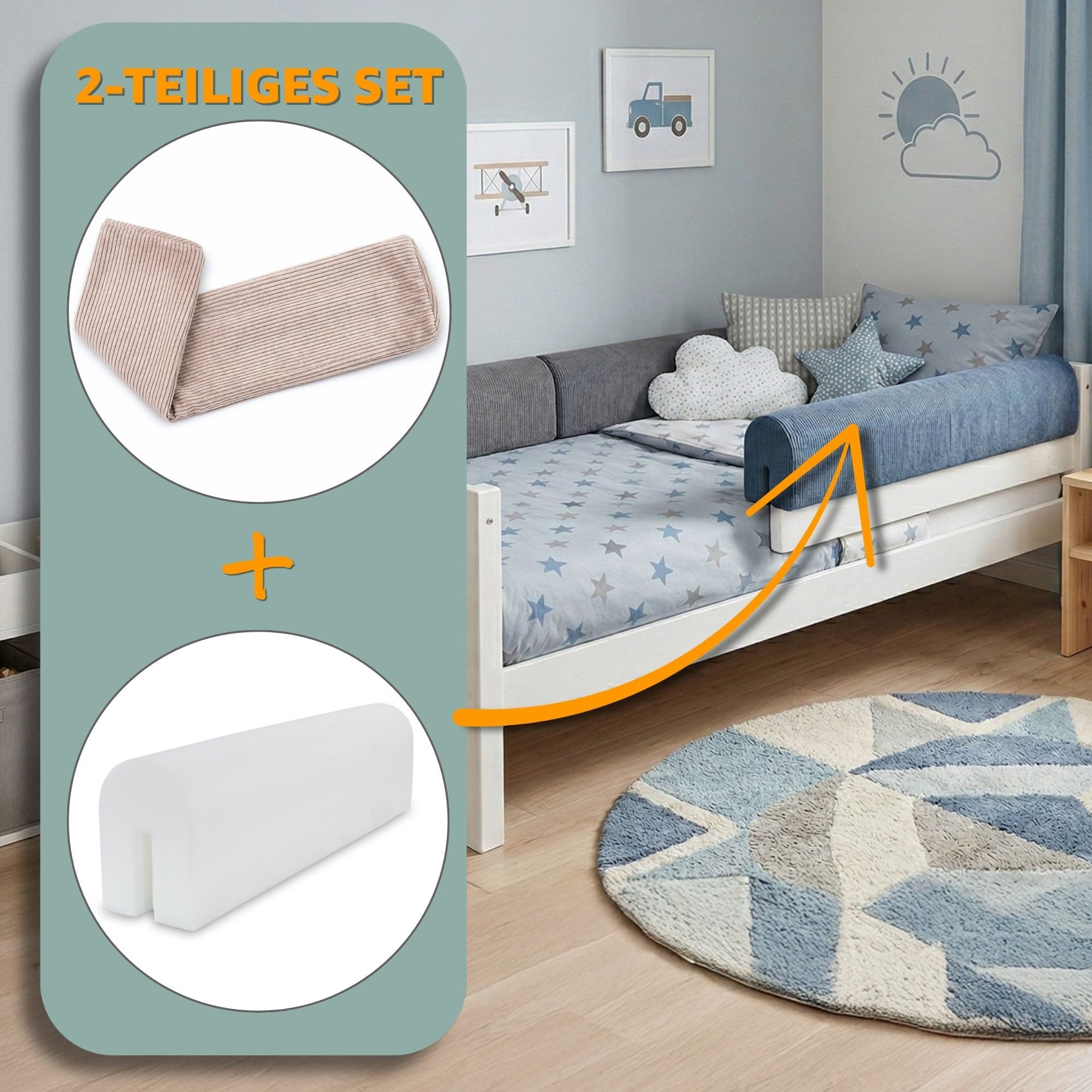 Totsy Baby Bettschutzgitter Bettkantenschutz Kinderbetten - Schutz Bettrahmen