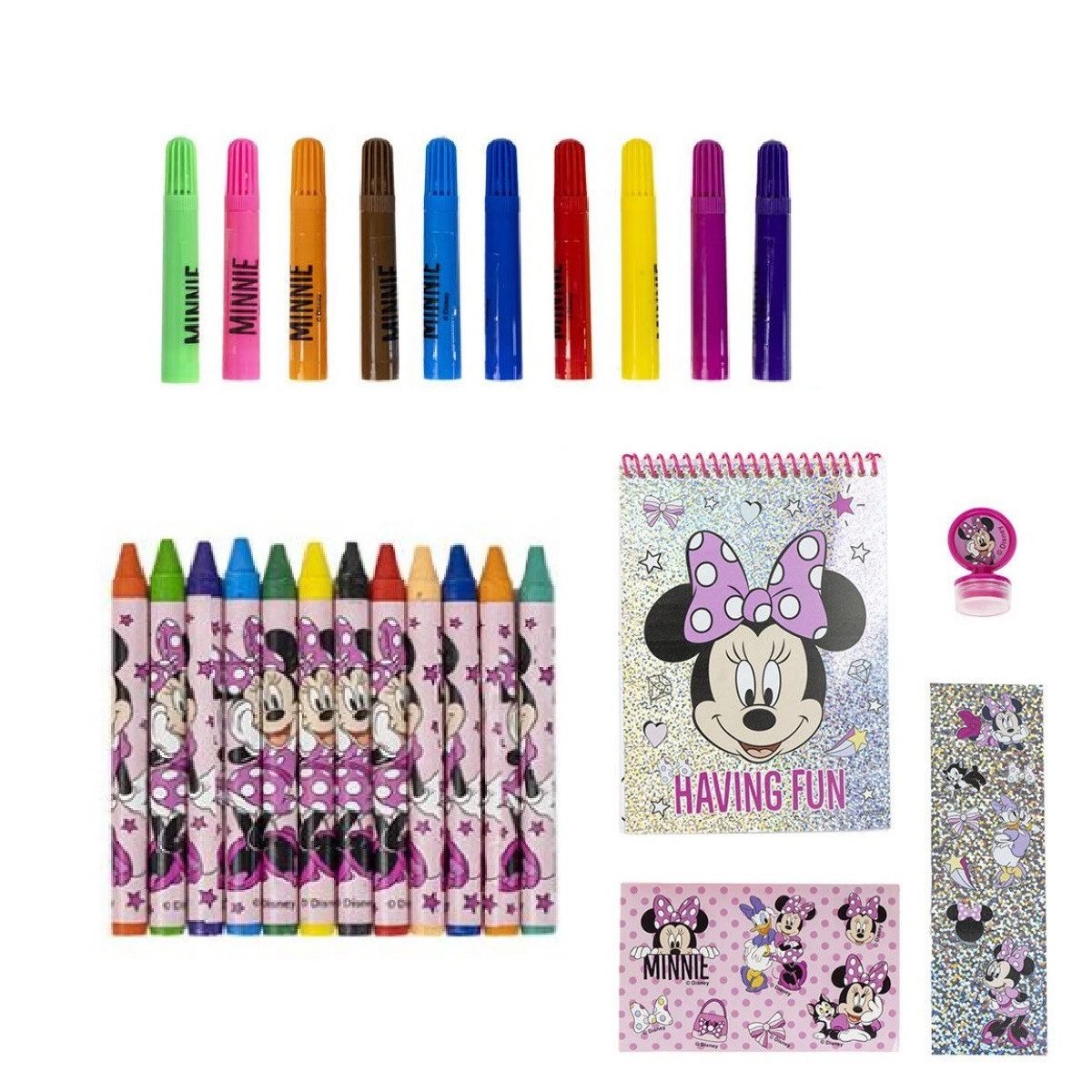 Cerda Kreativset Disney Minnie Kreatives Schreib- und Malset mit Minnie-Motiv, (Mal- und Schreibset für Kinder, Kompaktes Kreativset für Kinder im Minnie Mouse Design)
